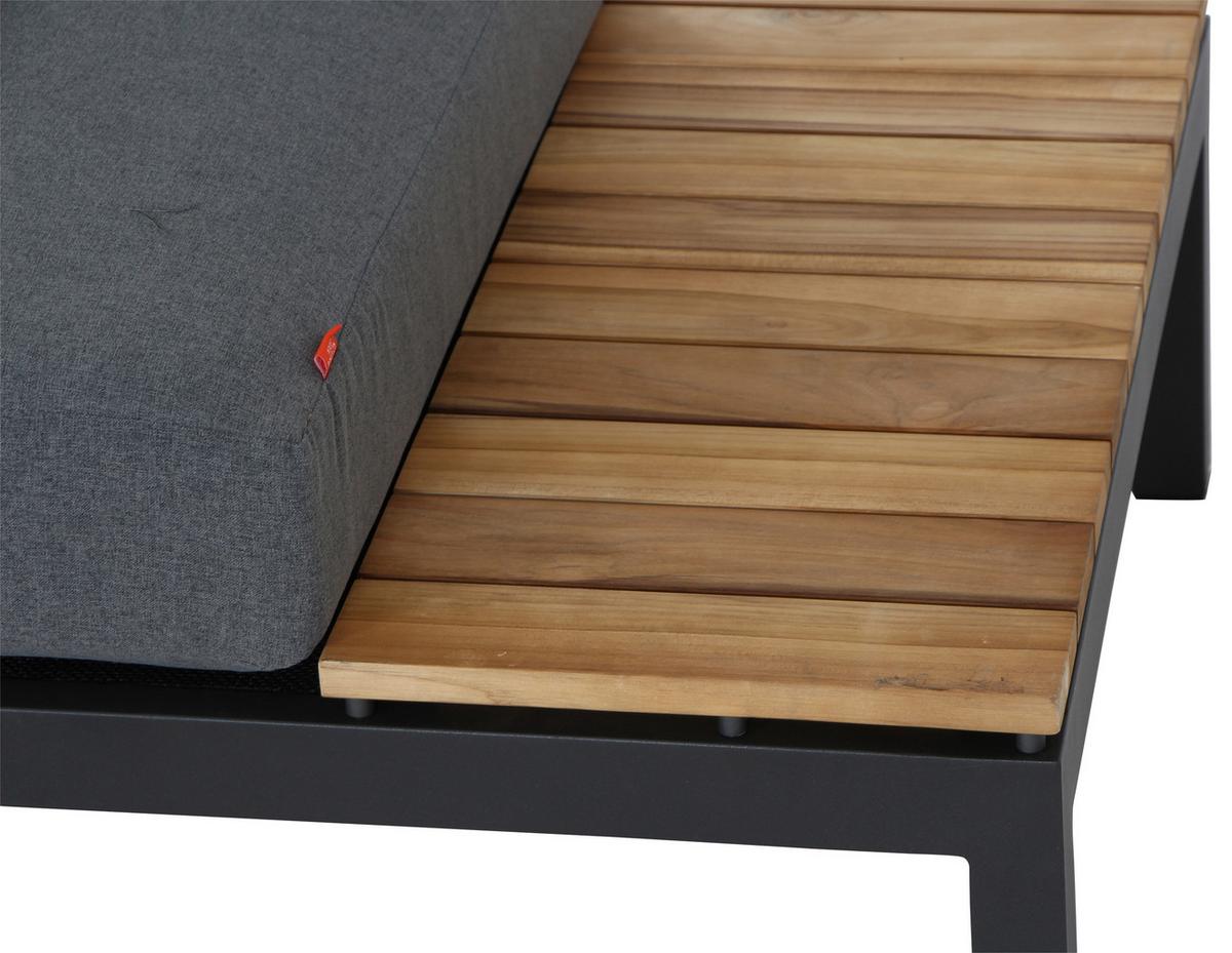 LOUNGEGARNITUR N12886 - Anthrazit/Teakfarben, KONVENTIONELL, Holz/Kunststoff - Siena Garden