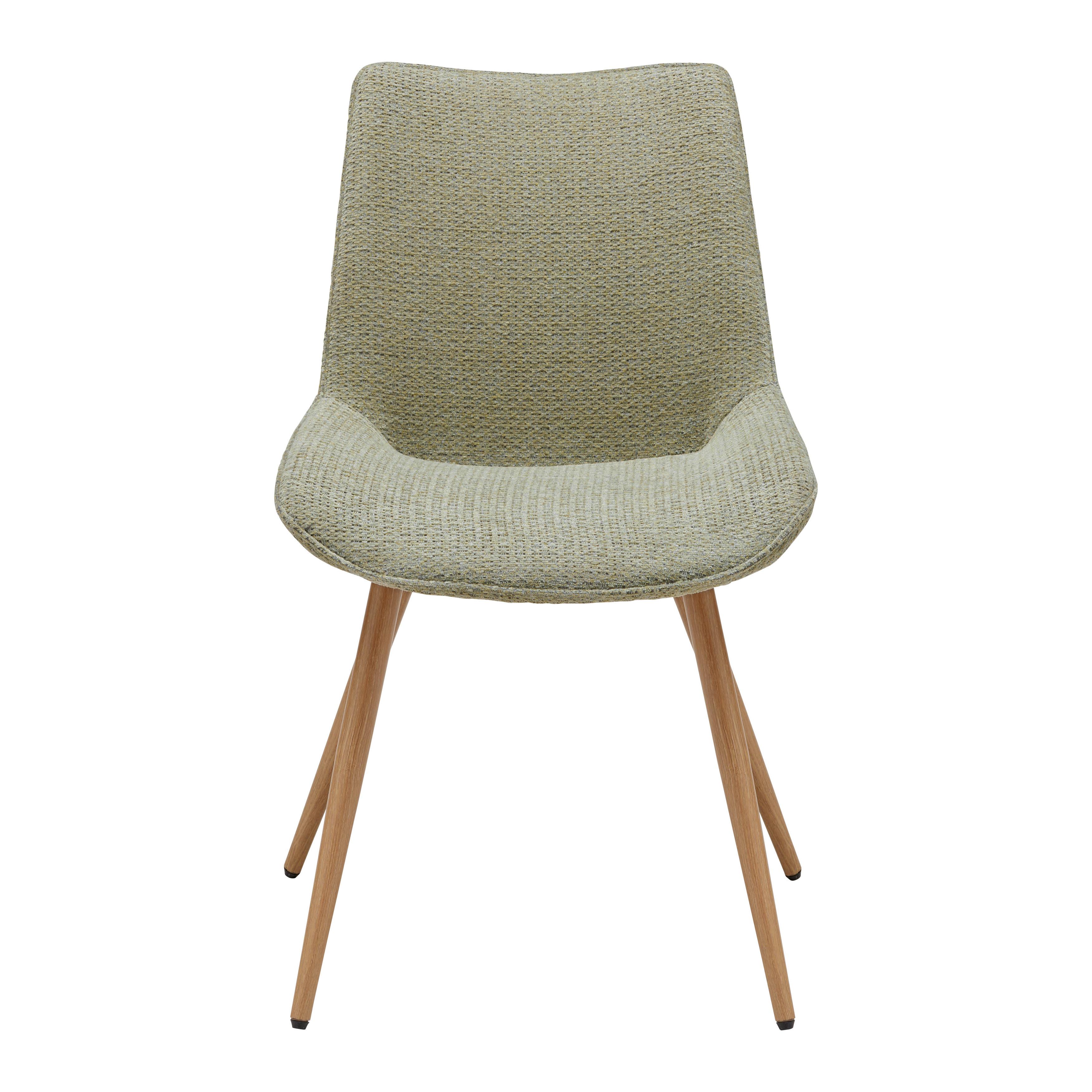 STOL LOU - ljusgrön/ekfärgad, Modern, metall/trä (52/84/60cm) - Mömax