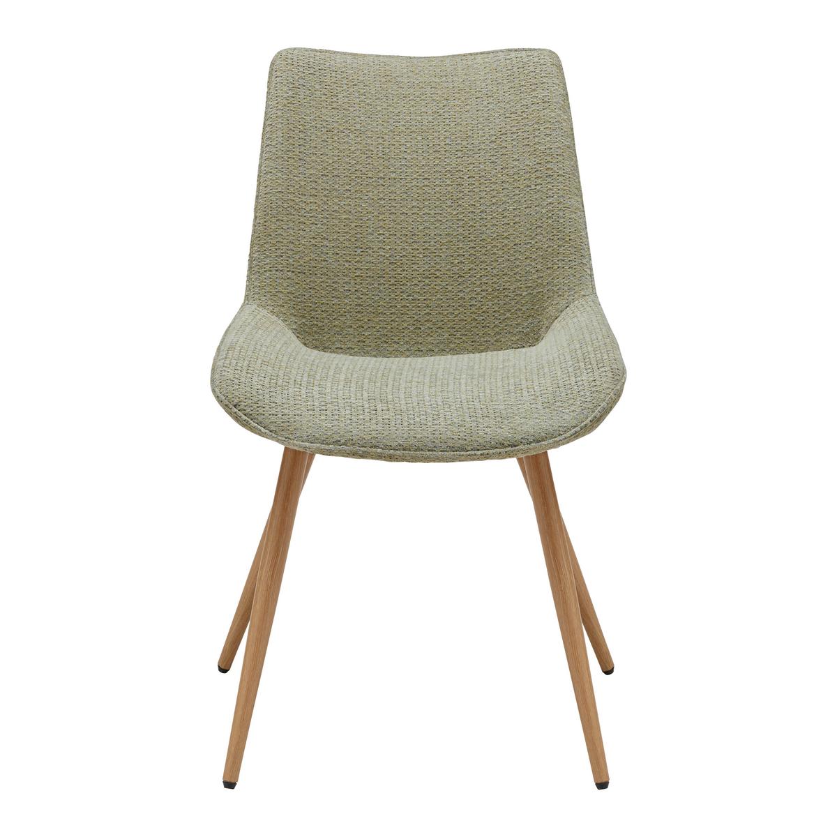 Stuhl Lou Hellgrün/Eichefarben - Eichefarben/Hellgrün, Modern, Holz/Textil (52/84/60cm) - Mömax