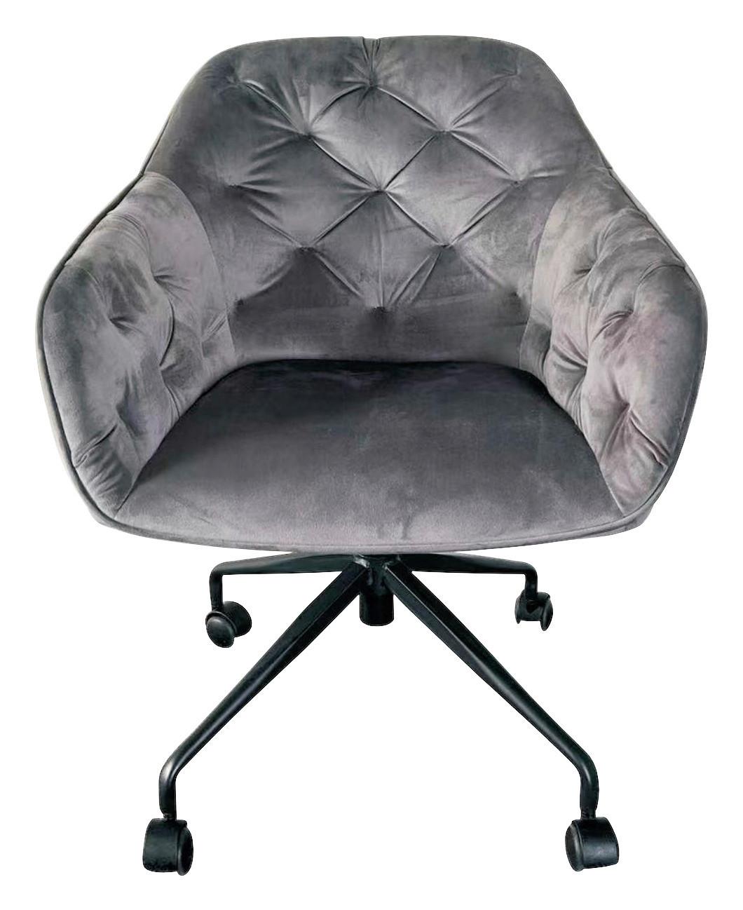 Uredska Fotelja Elly - siva/crna, Design, metal/tekstil (72/79-86/74cm) - Modern Living