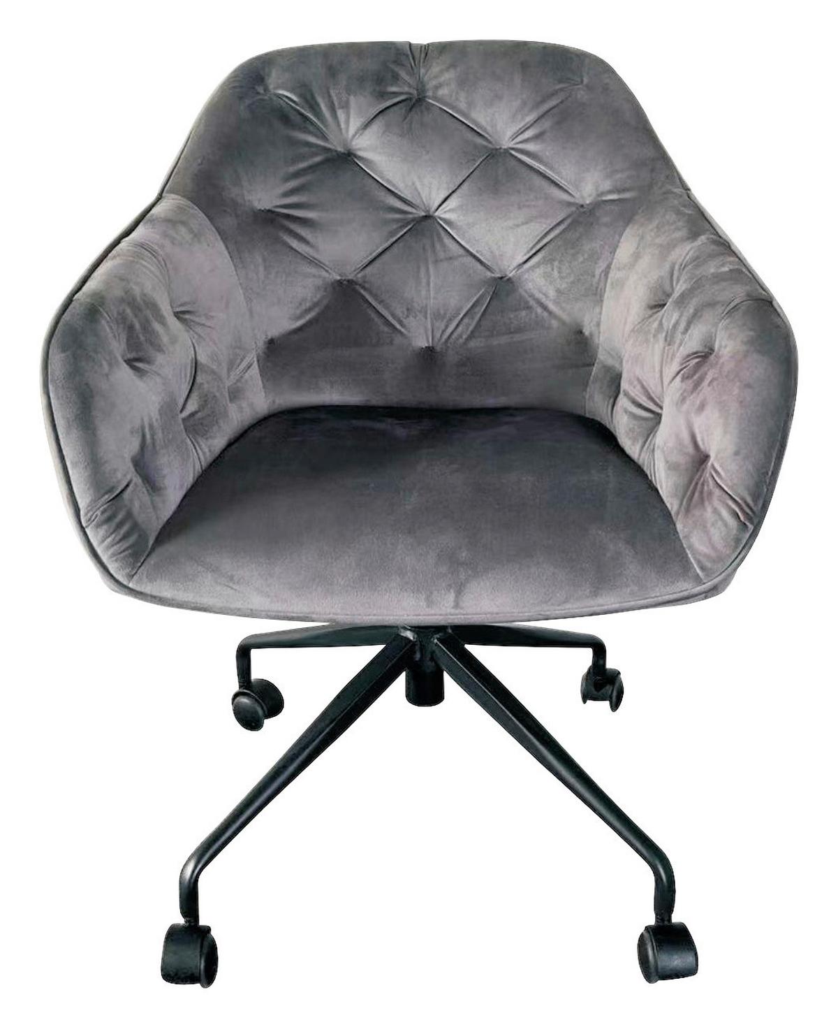 Scaun rotativ ELLY - negru/gri, Design, plastic/metal (72/79-86/74cm) - Modern Living