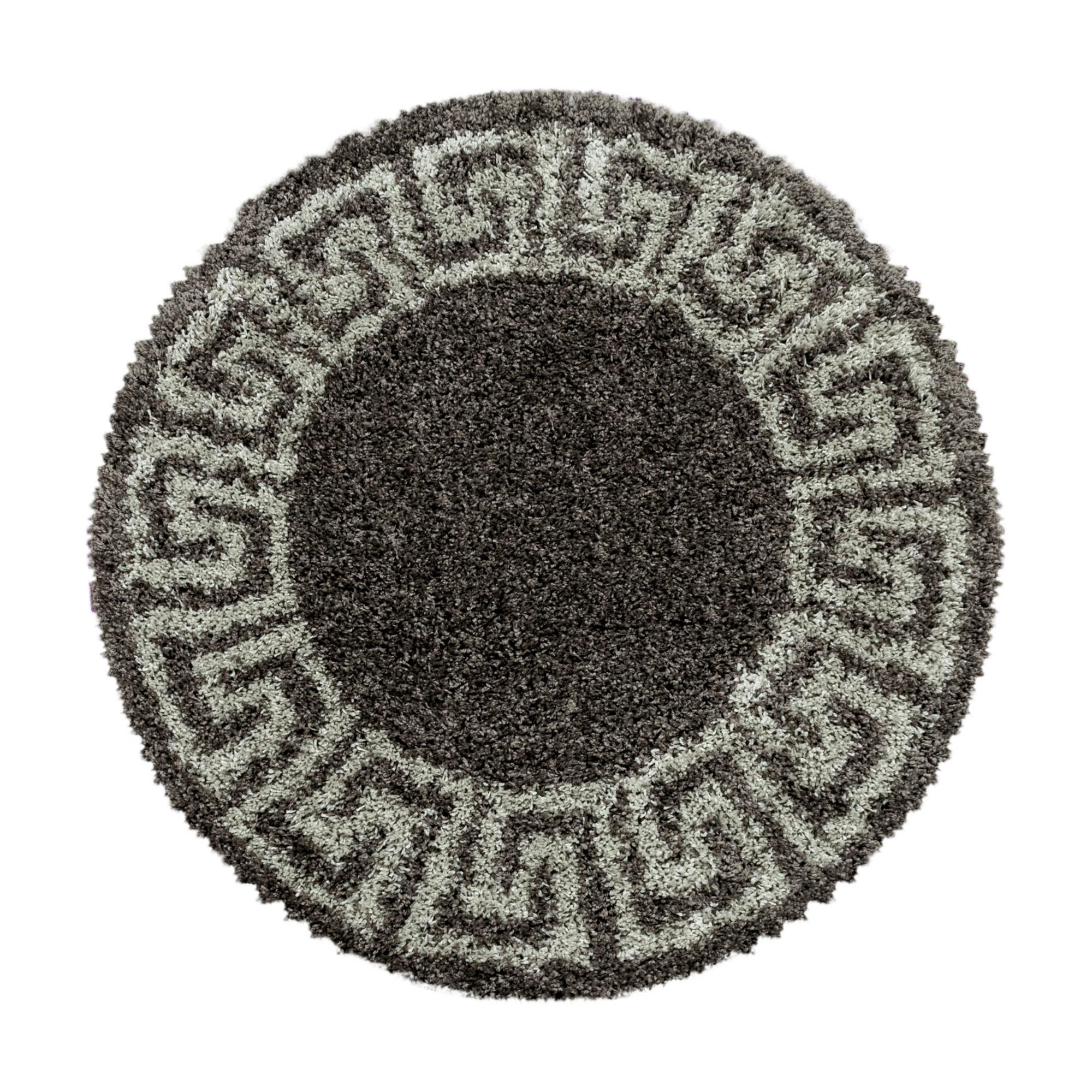 Hochflorteppich Hera Taupe Ø ca. 200cm - Taupe, Design, Textil (200cm)