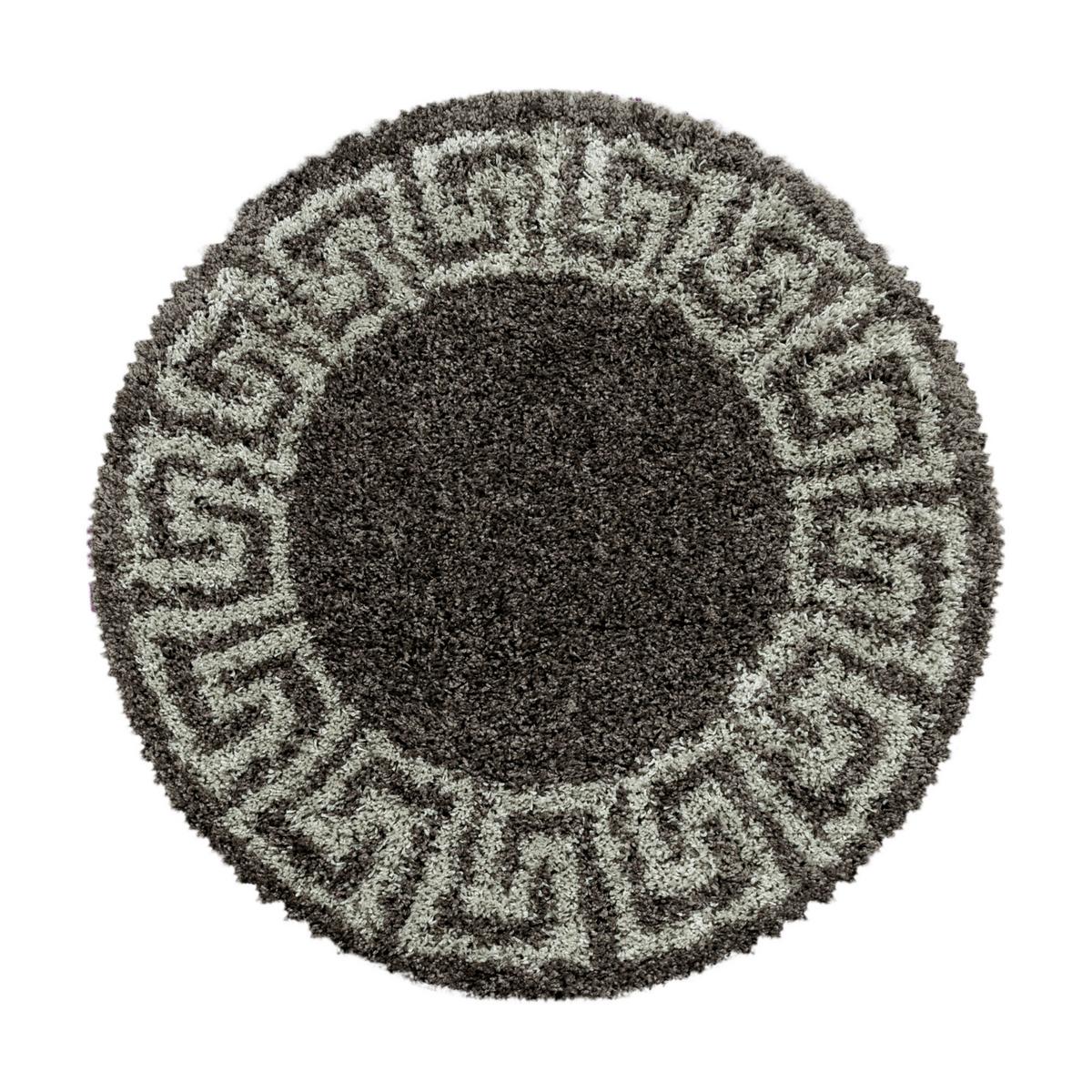 Hochflorteppich Hera Taupe Ø ca. 200cm - Taupe, Design, Textil (200cm)