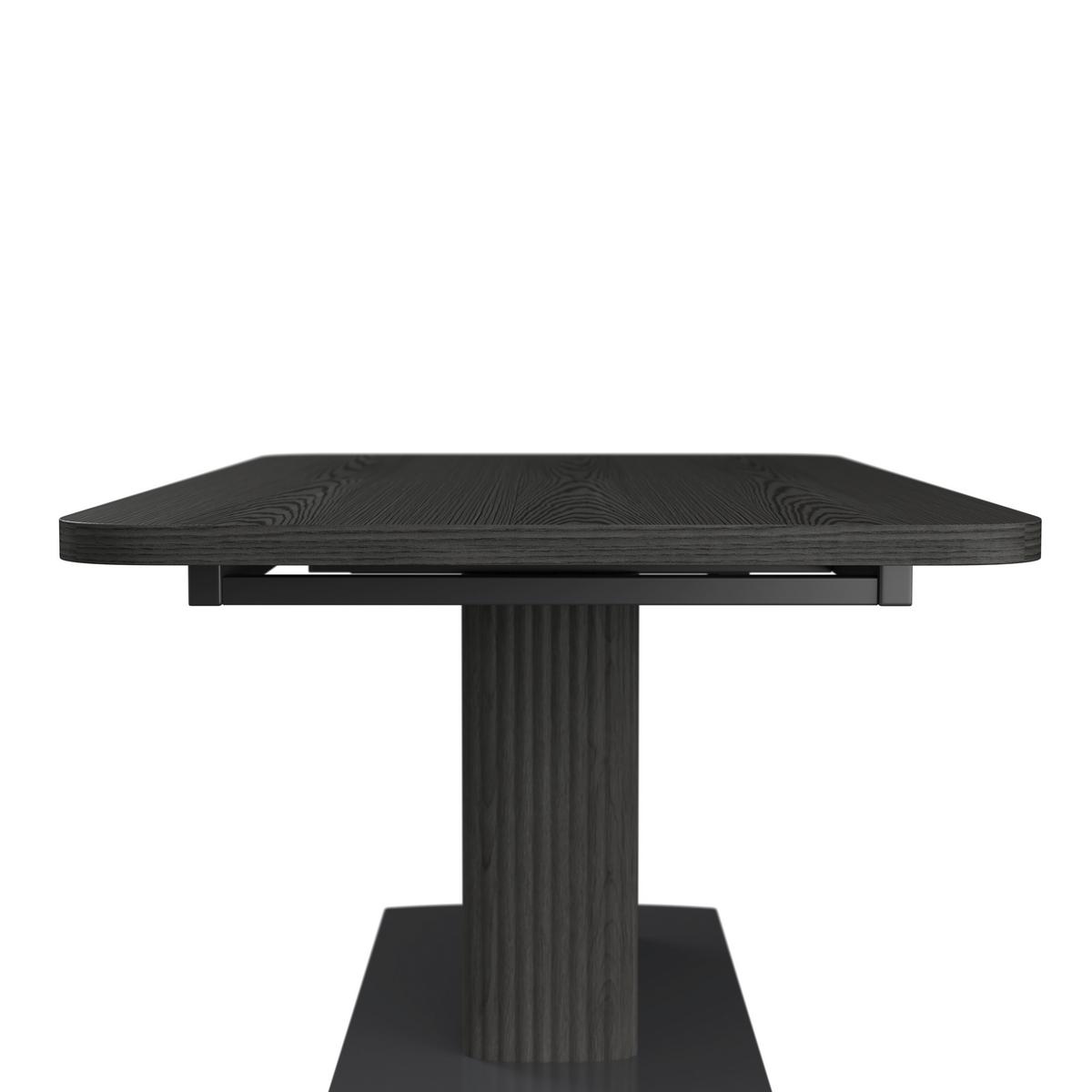 Kihúzható Asztal Fekete Amado - fekete, Modern, faalapú anyag/fa (160-200/90/76cm) - Bessagi Home