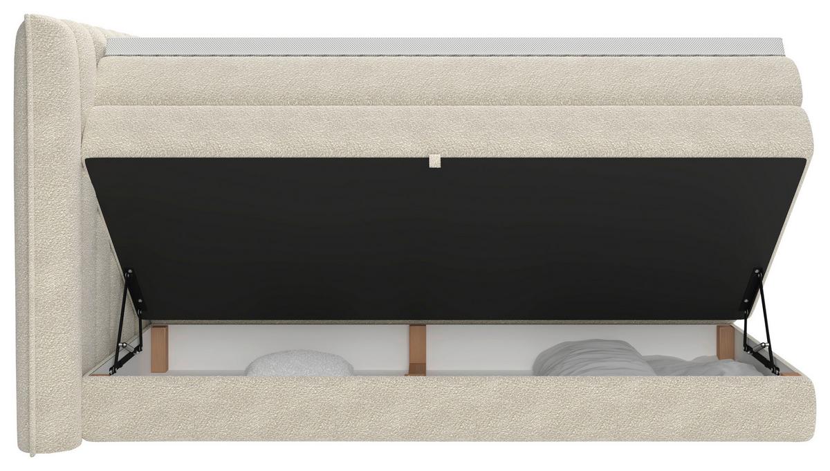 Boxspringbett Lina Beige ca. 160x200cm - Beige, KONVENTIONELL, Holz/Holzwerkstoff (160/200cm) - Premium Living