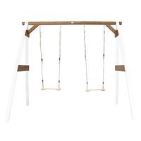 Schaukel Double Swing - Braun/Weiß, Basics, Holz (254/207/160cm)