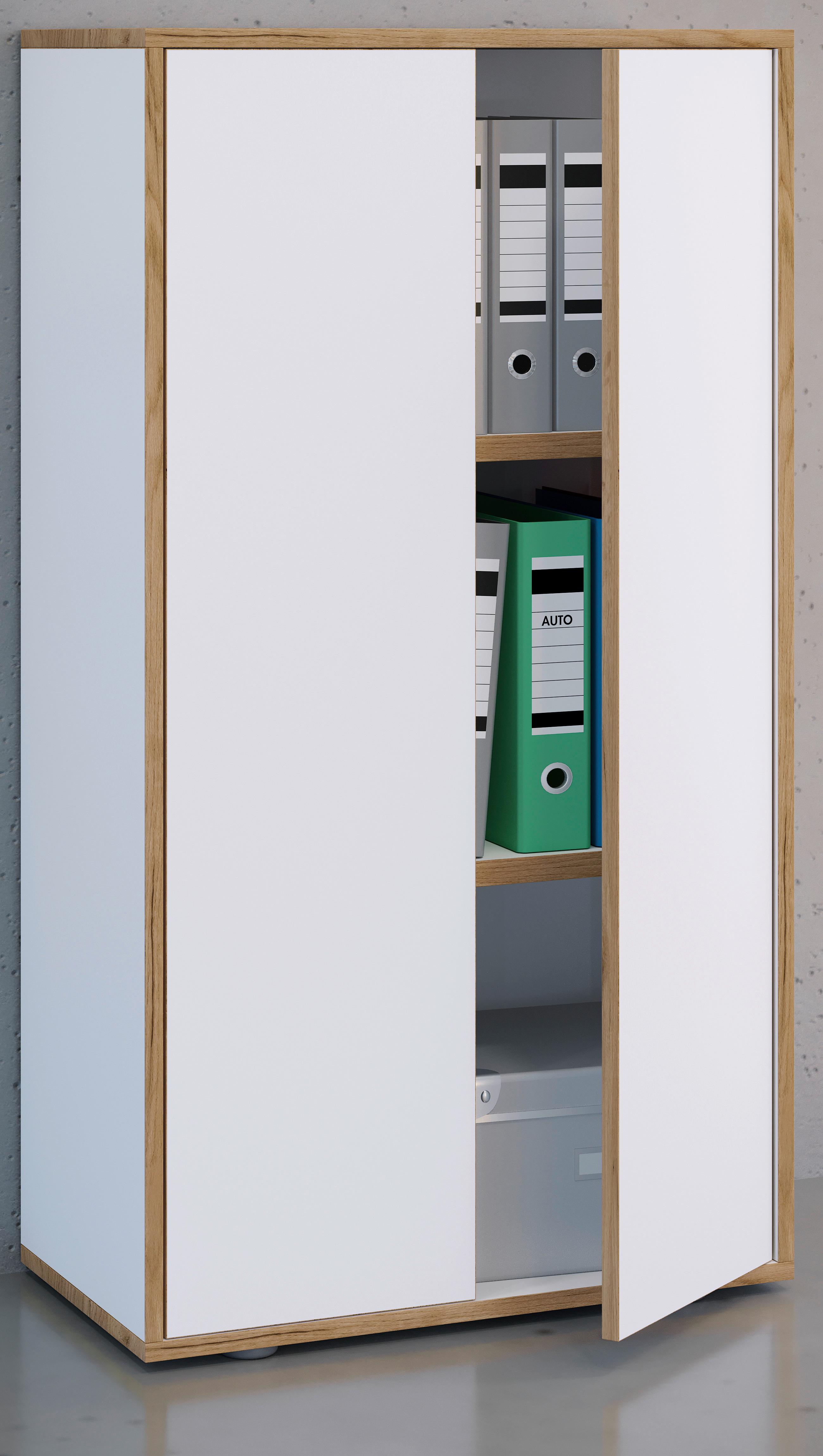 AKTENSCHRANK SALIA B60 - Honigeiche/Weiss, Design, Holzwerkstoff (60/110/33cm) - MID.YOU