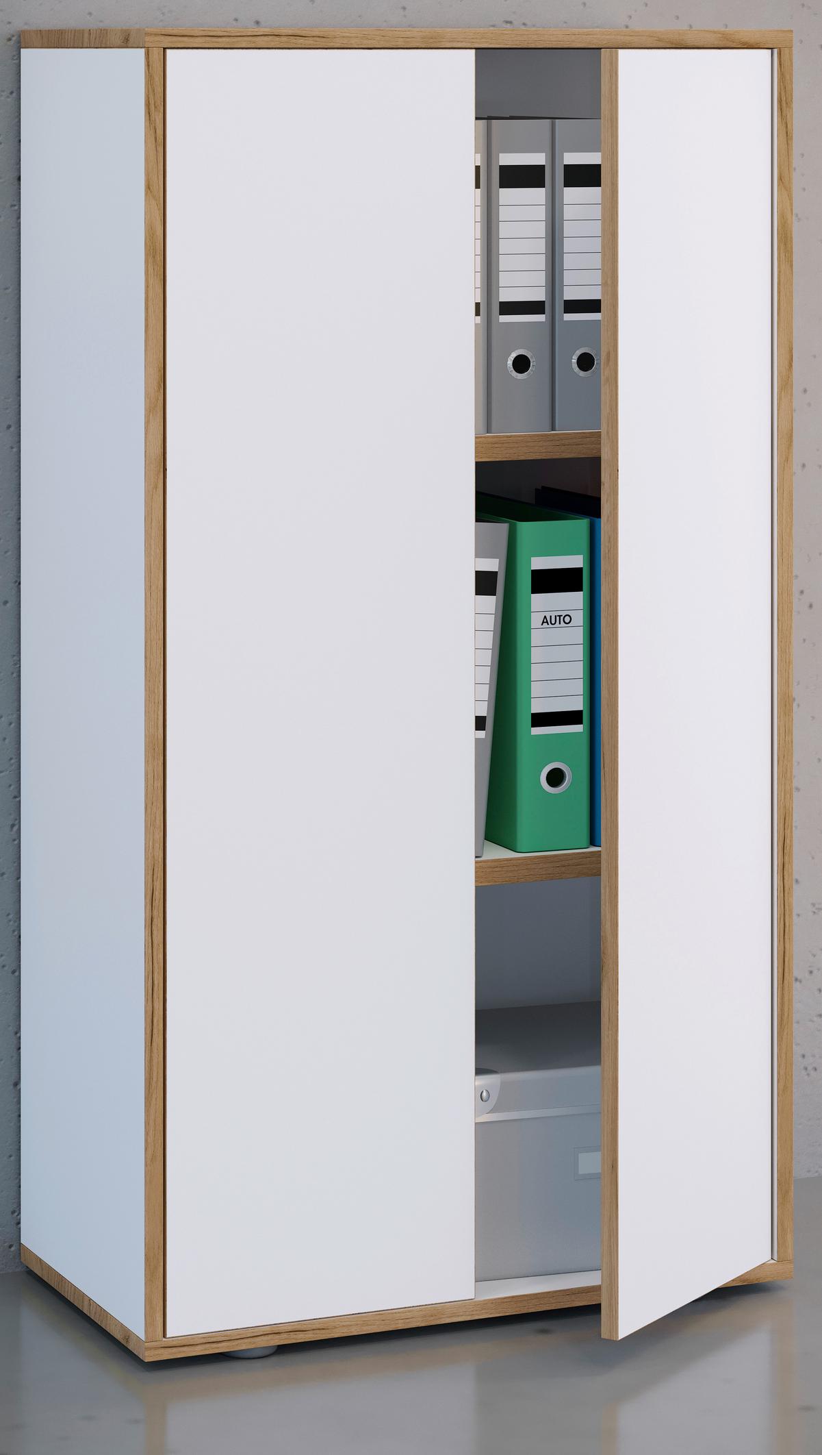 AKTENSCHRANK SALIA B60 - Honigeiche/Weiss, Design, Holzwerkstoff (60/110/33cm) - MID.YOU