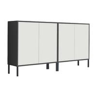 Sideboard Mailand Set 2 Anthrazit/Weiß - Anthrazit/Weiß, MODERN, Holzwerkstoff/Metall (158/86/33cm) - MID.YOU