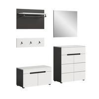 Predsoba Canu, Bela, Siva, 4-Delna - siva/bela, Design, leseni material (175/190/37cm) - Livetastic