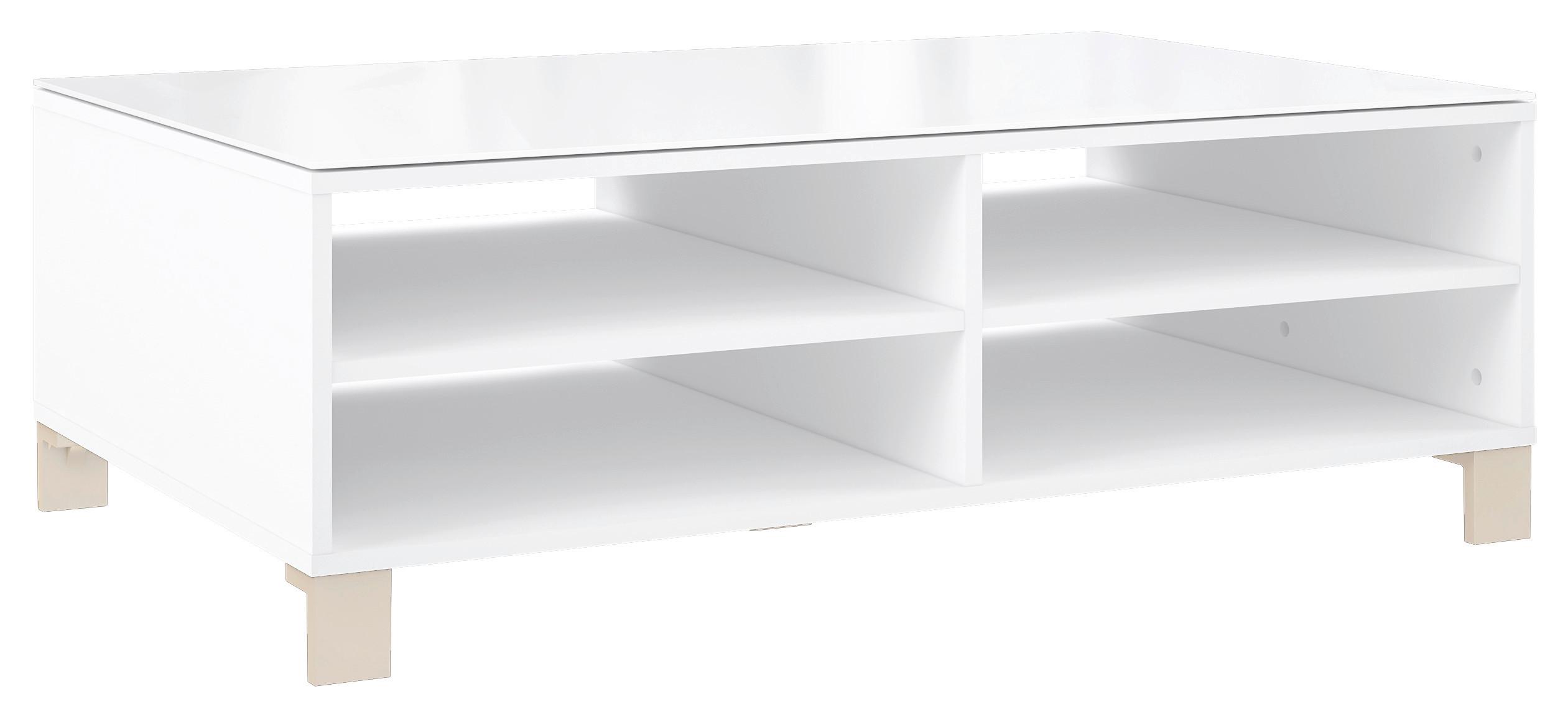 Klubska Miza Poole, Bela - barve šampanjca/bela, Design, umetna masa/steklo (110/70/37,9cm) - Hom`in