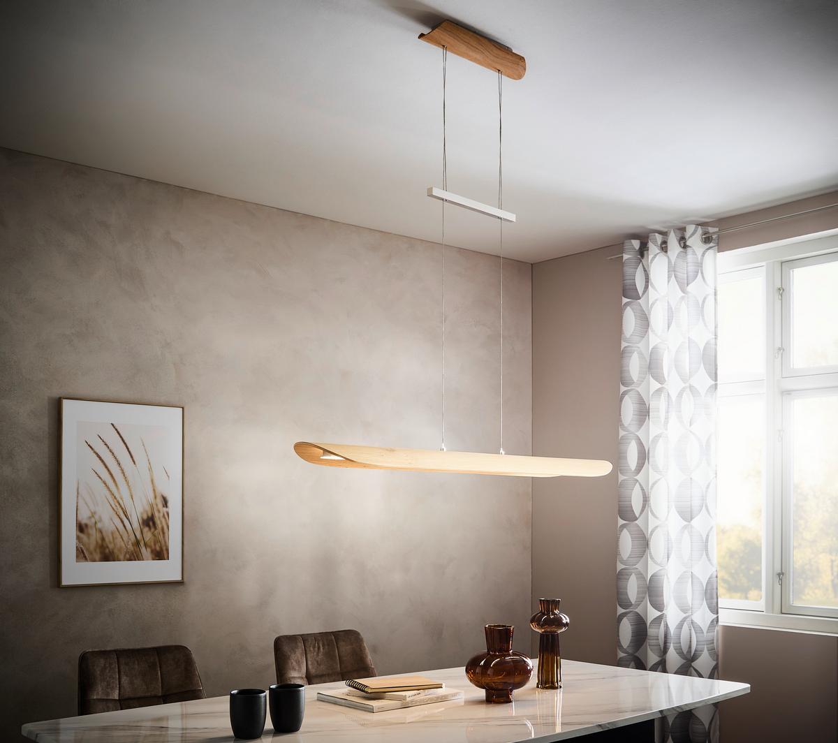 LAMPA WISZĄCA LED 141588 MONTAFON XL - Natur, drewno (120/18/80-160cm) - Waldwelt