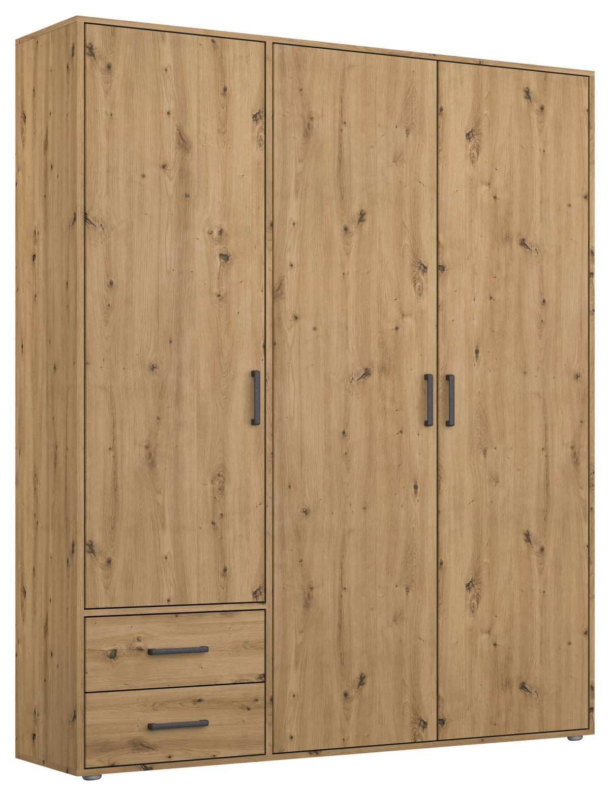 DULAP  USI ROTATIVE VOYAGER - stejar Artisan, Modern, material pe bază de lemn (140/194/53cm) - Modern Living