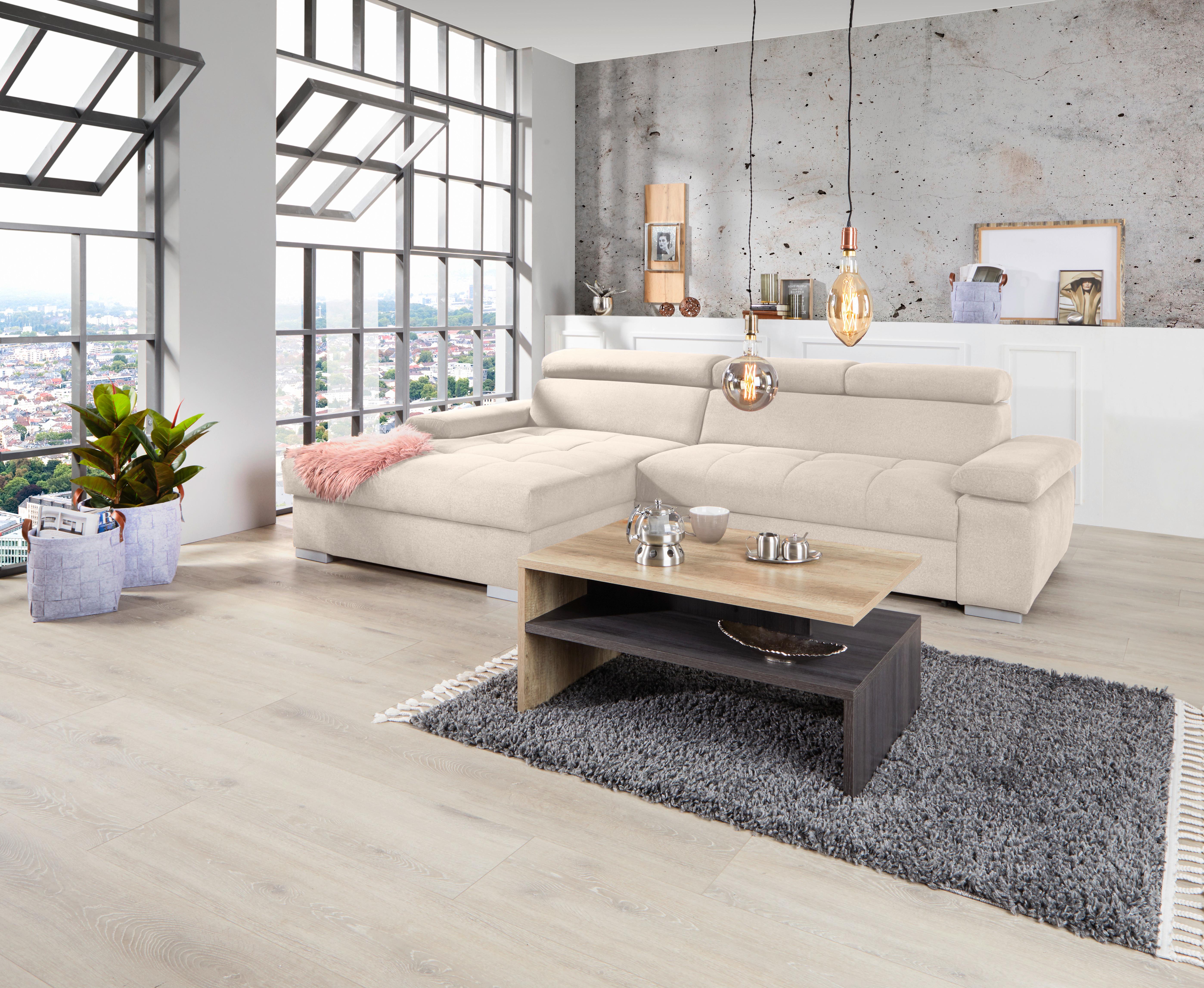 Kutna Garnitura Perry - srebrne boje/bež, Design, tekstil/drvo (183/292cm) - Modern Living