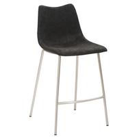 Barhocker My Solo ca. 49x100 cm Schwarz - Edelstahlfarben/Schwarz, KONVENTIONELL, Textil/Metall (49/99,5/55cm) - Livetastic
