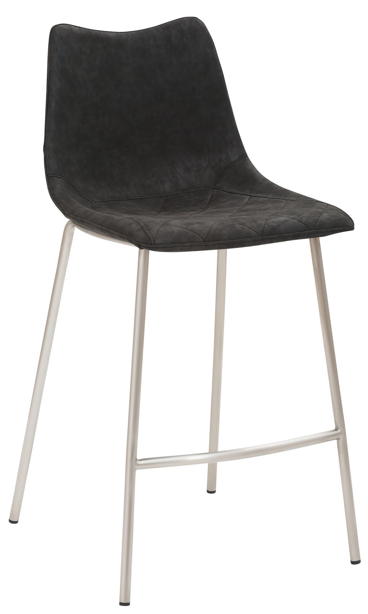 Barhocker My Solo ca. 49x100 cm Schwarz - Edelstahlfarben/Schwarz, KONVENTIONELL, Textil/Metall (49/99,5/55cm) - Livetastic