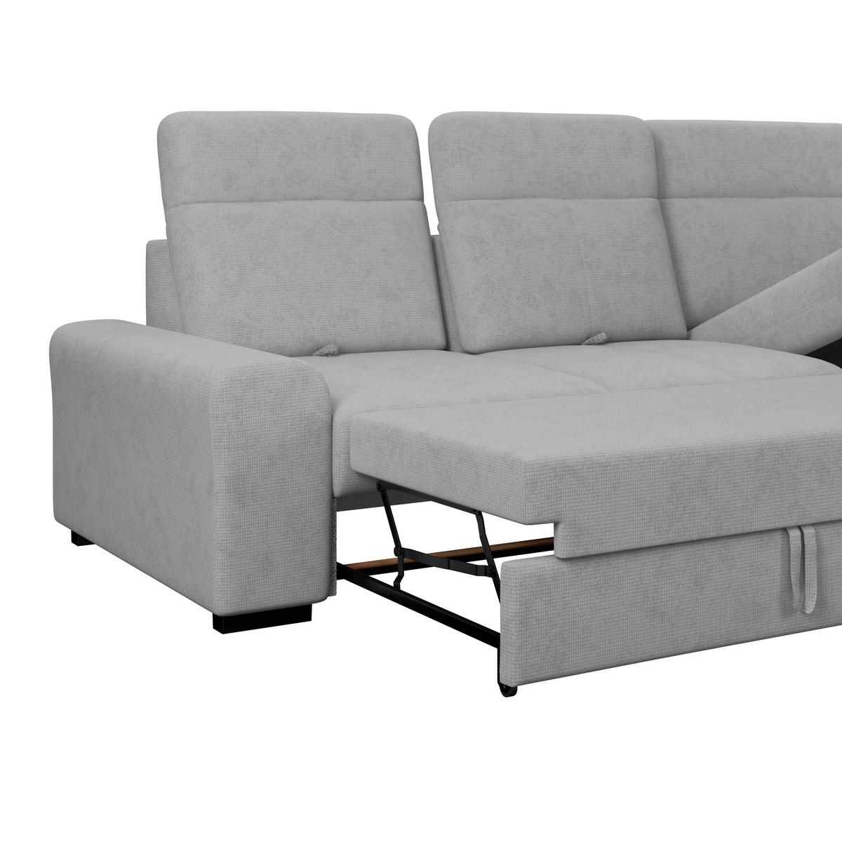 Kutna Garnitura Malaga - siva/crna, Konvencionalno, tekstil/drvo (286/203cm) - Modern Living