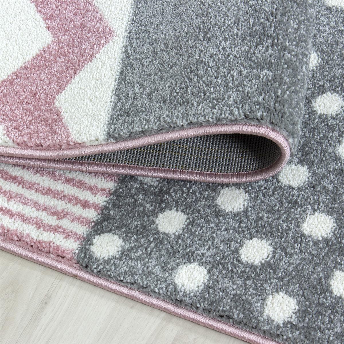Kinderteppich Kids Grau/Weiß/PInk ca. 80x150cm - Pink/Weiß, Trend, Textil (80/150cm)