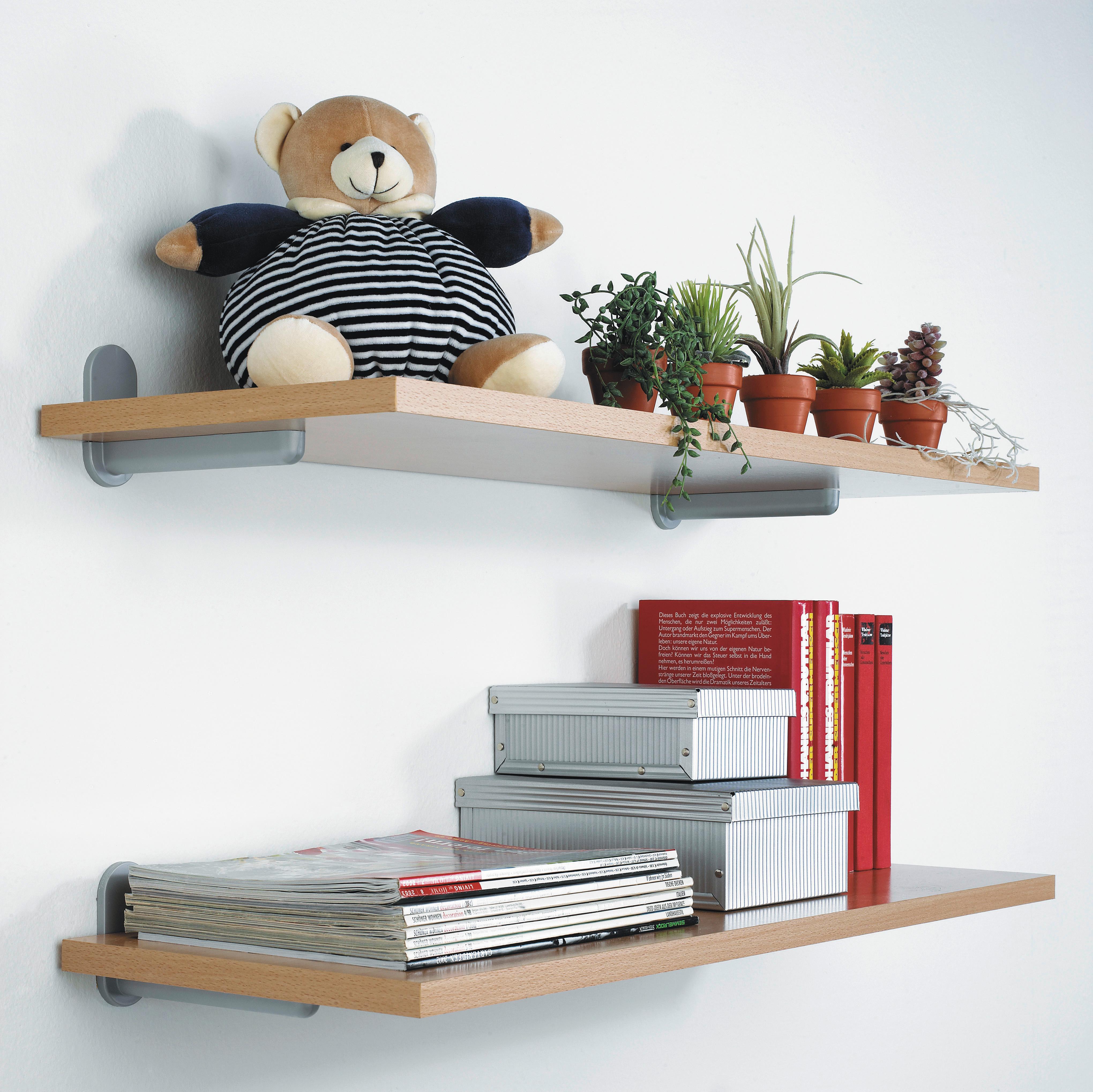 Suport raft 2/1 Pinocchio - argintiu, metal (16cm) - Modern Living