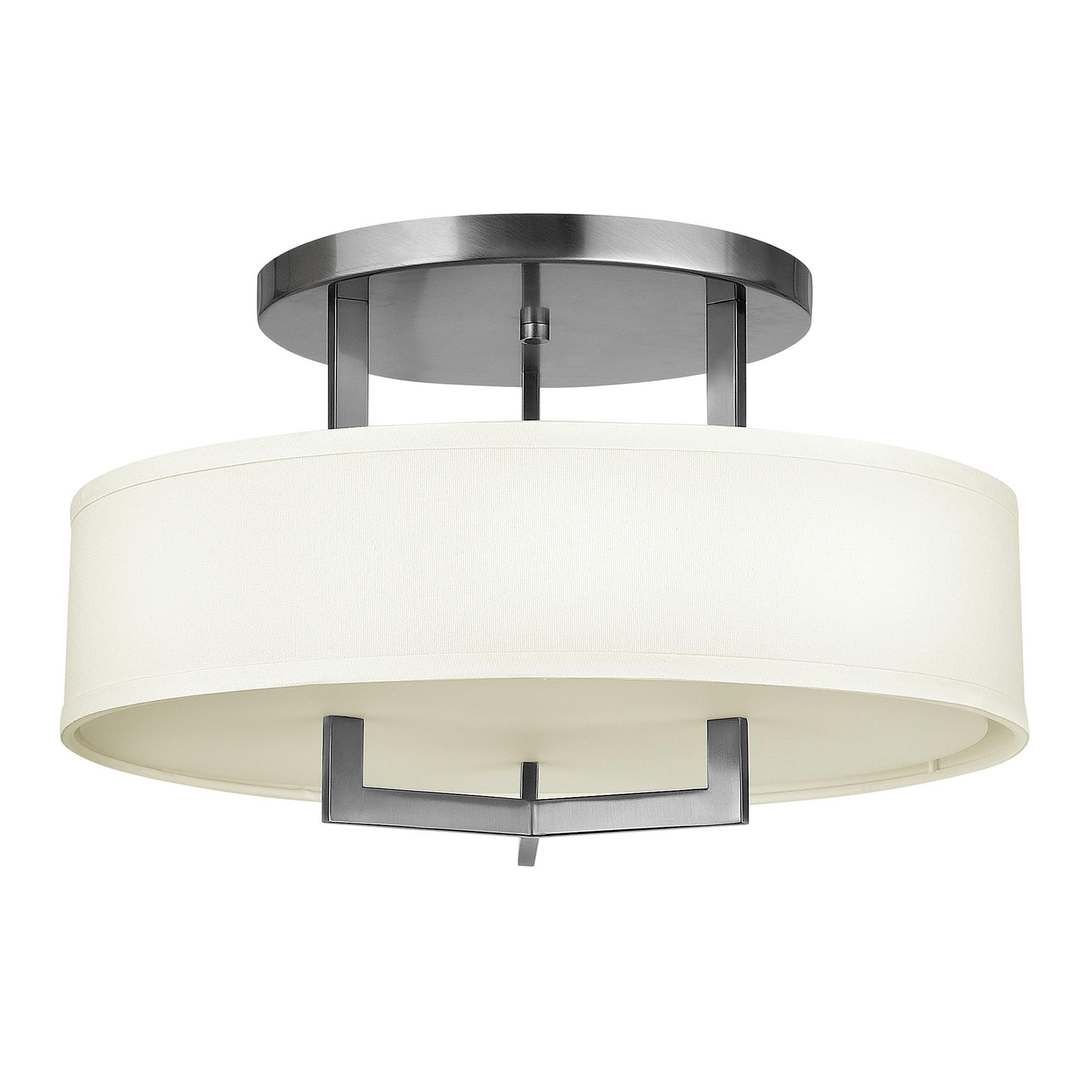 Stropna Svjetiljka Hampton Hk-Hampton-Sf - boje nikla, Design, metal/tekstil (50.8/30.5cm) - Elstead Lighting