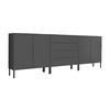 Sideboard Mailand Set 5 Anthrazit - Anthrazit, MODERN, Holzwerkstoff/Metall (237/86/33cm) - MID.YOU