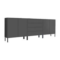 Sideboard Mailand Set 5 Anthrazit - Anthrazit, MODERN, Holzwerkstoff/Metall (237/86/33cm) - MID.YOU