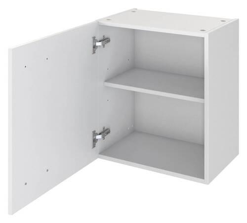 Küchenoberschrank B: 50 cm Weiß 1 Drehtüre - Alufarben/Weiß, KONVENTIONELL, Holzwerkstoff/Kunststoff (50/54/32cm) - FlexWell
