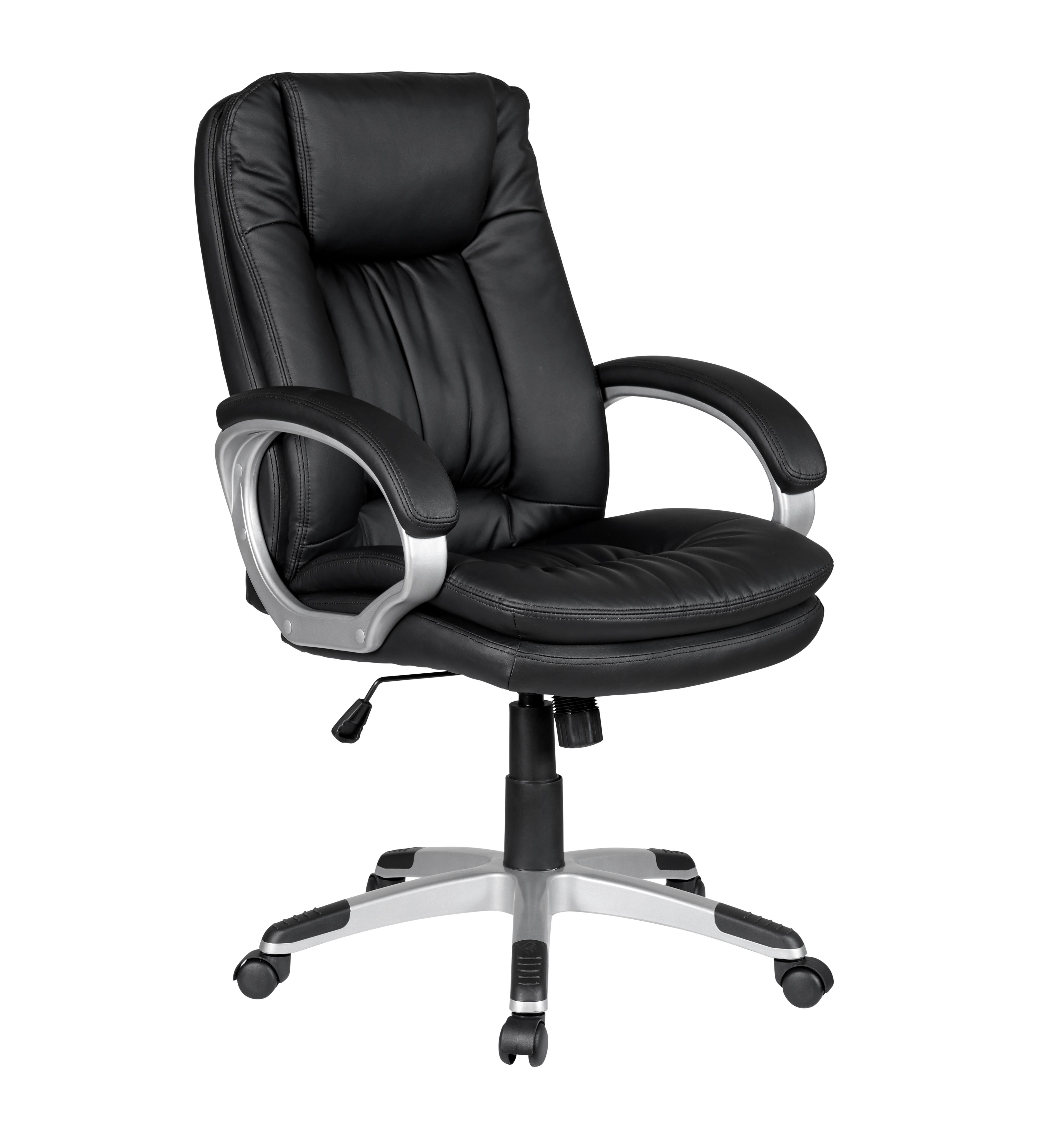 Pisarniški Stol Büro, Črna - srebrne barve/črna, Moderno, kovina/umetna masa (66/104/74cm) - Livetastic