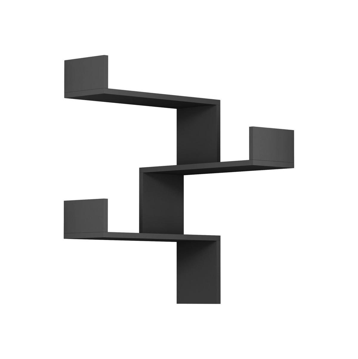 Eckregal LUKSA Anthrazit ca. 60x90x22 cm - Anthrazit, Design, Holzwerkstoff (60/90/22cm) - Livetastic
