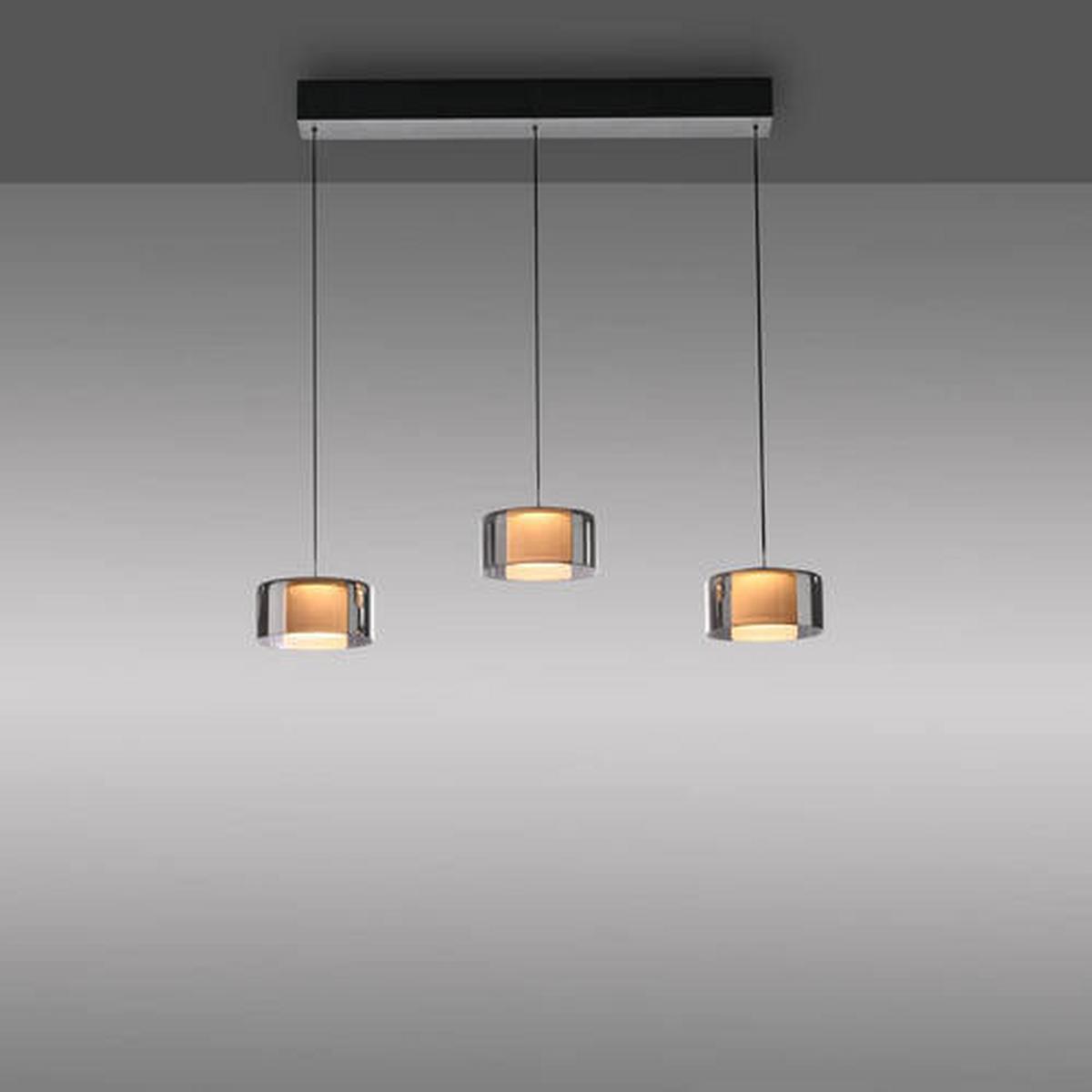 LAMPA WISZĄCA LED 2113-18 RIKA - czarny, Design, tworzywo sztuczne/metal (66/15/220cm) - Paul Neuhaus