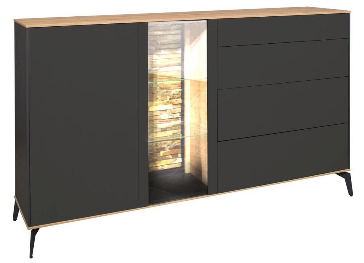 Servantă COMO - stejar Artisan/antracit, Modern, material pe bază de lemn (169/89/42cm) - Premium Living