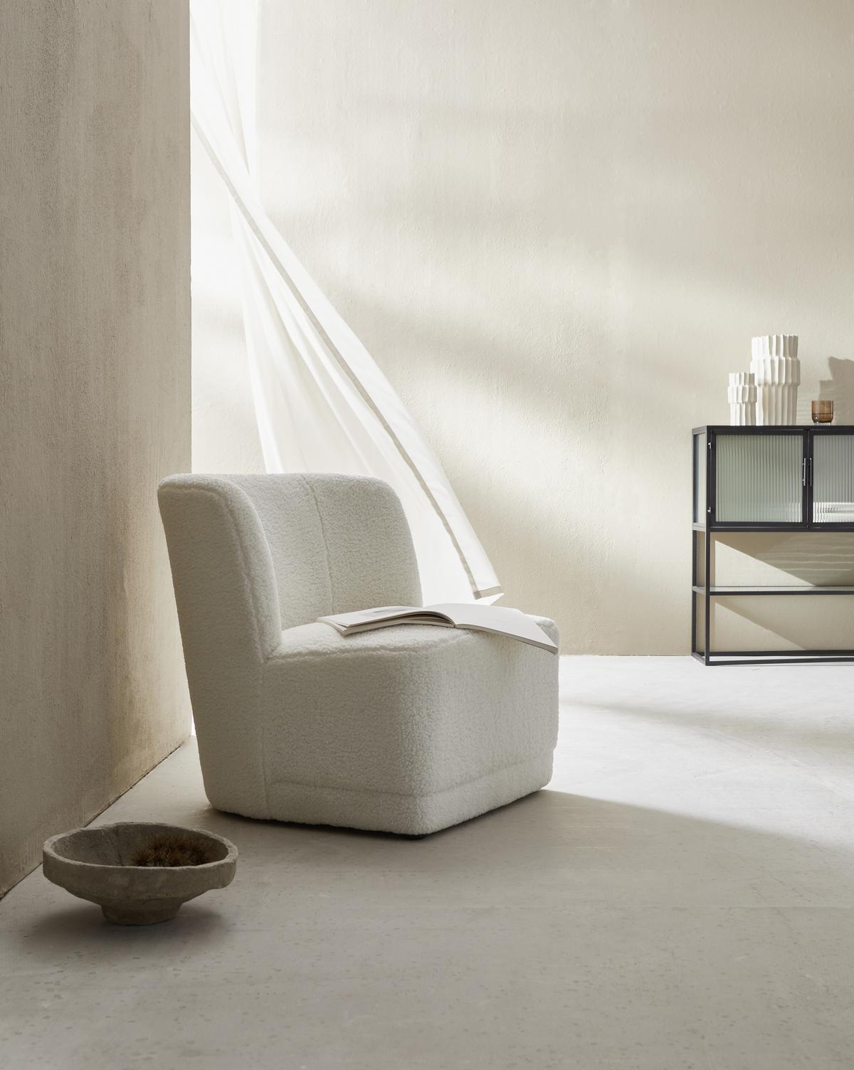 FOTEL VENEZIA - biały, Modern, drewno/tkanina (64/71/73cm) - Livetastic