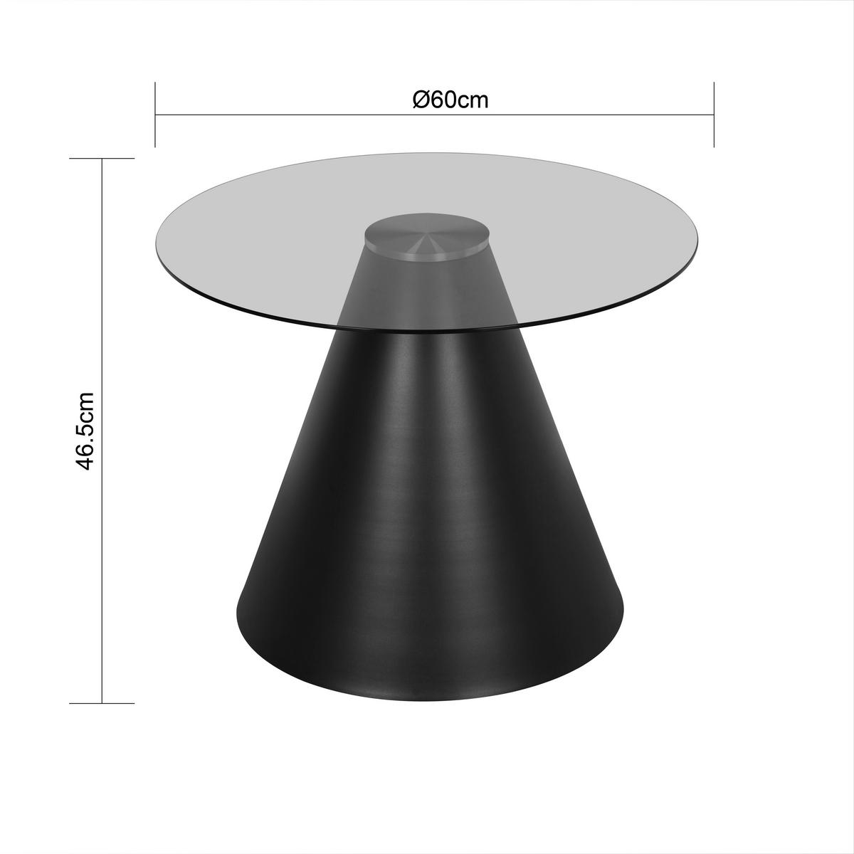 Dione Stolić - tamno siva, Moderno, staklo/metal (60/46,5cm) - Modern Living