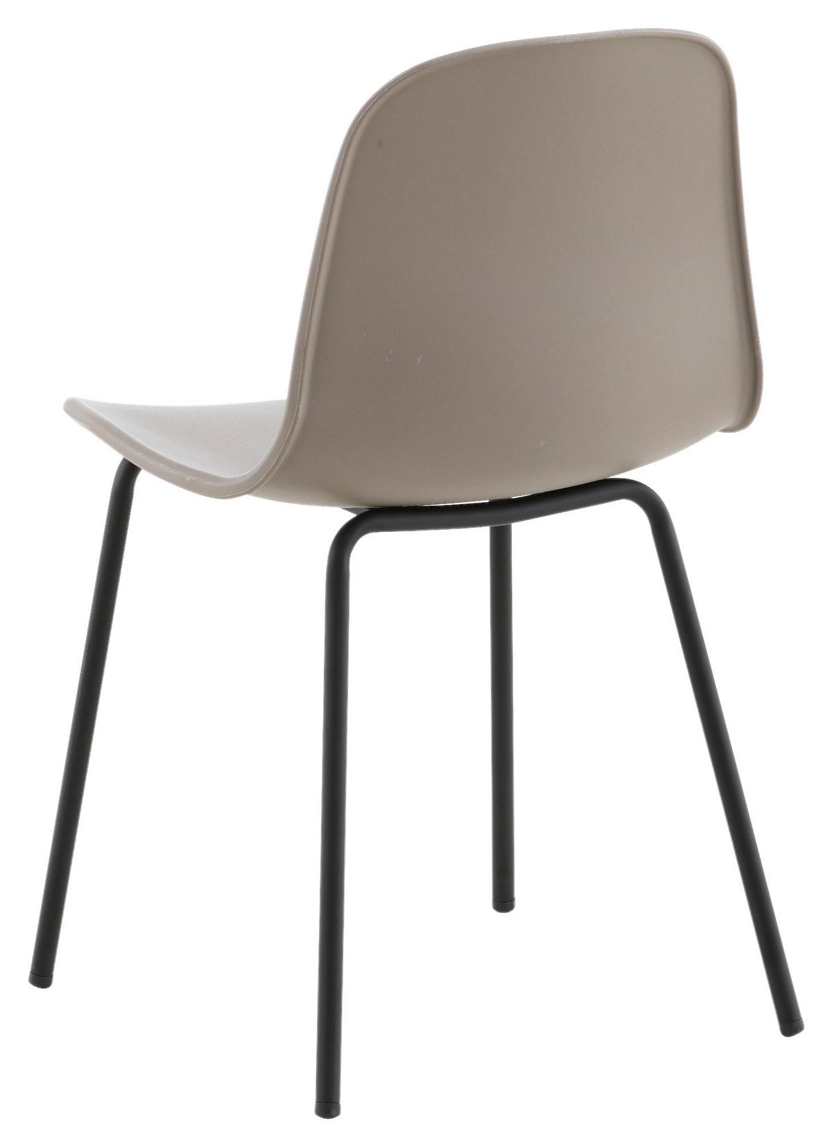 STUHL-SET ARCTIC - Greige/Schwarz, Design, Kunststoff/Metall (49/82/48cm) - Livetastic