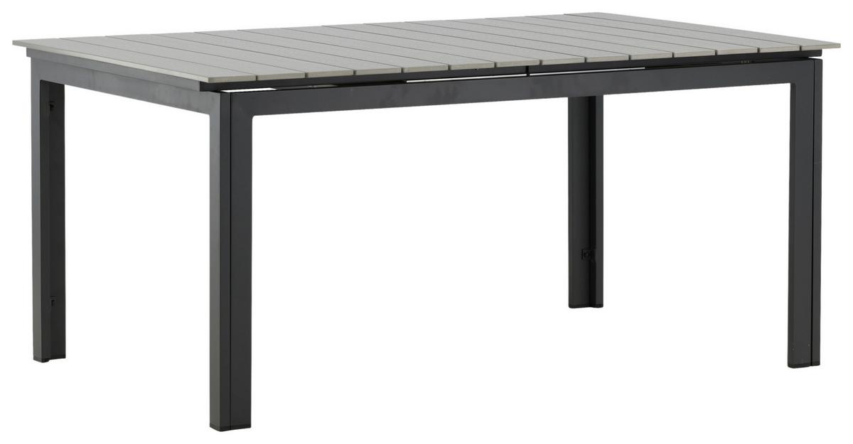 Gartentisch Levels ca. 160x100x75 cm Grau/Schwarz - Schwarz/Grau, KONVENTIONELL, Metall (160/100/75cm) - Gardenson