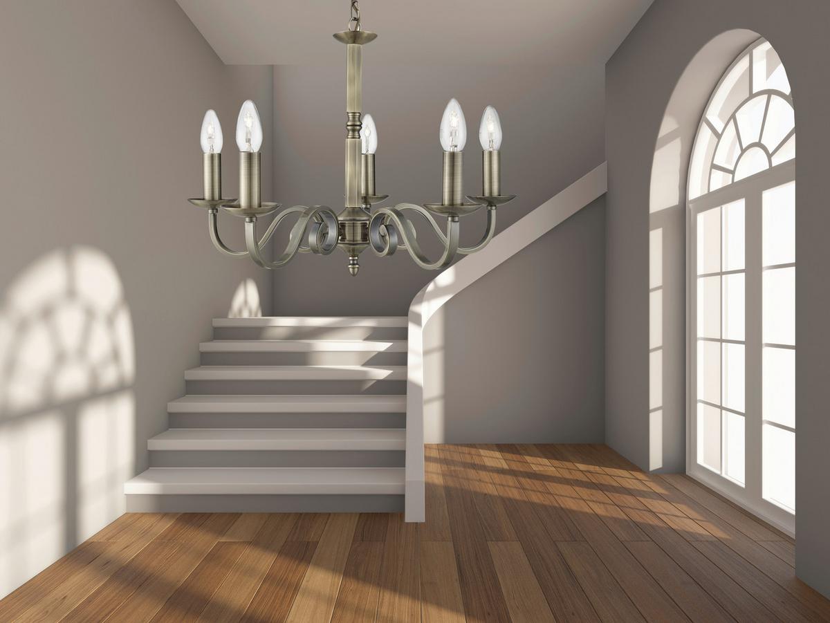 Csillár 1505-5ab Richmond - sárgarézszínű, Design, fém (52/94cm)