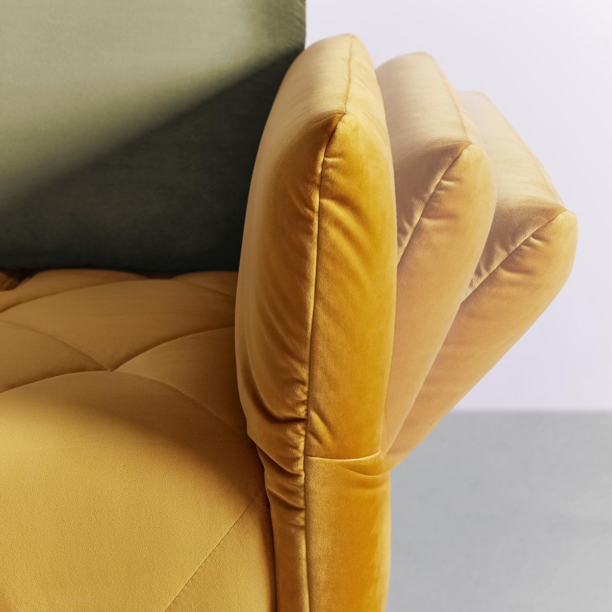 Wohnlandschaft Rhombus Goldfarben/Olivgrün - Goldfarben/Schwarz, Lifestyle, Holzwerkstoff/Textil (313/94/157cm) - Premium Living