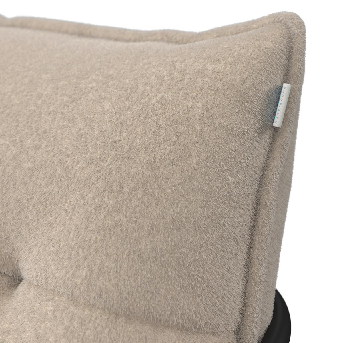 Schaukelsessel Ines Bouclé Beige - Beige/Schwarz, MODERN, Holz/Textil (89/77/94cm) - Bessagi Home