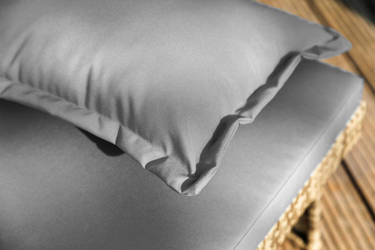 Loungegarnitur 2-teilig Bahia Tobago Holz/Metall mit Kissen - Grau, Basics, Holz/Textil (117/93/74cm) - Gardenson