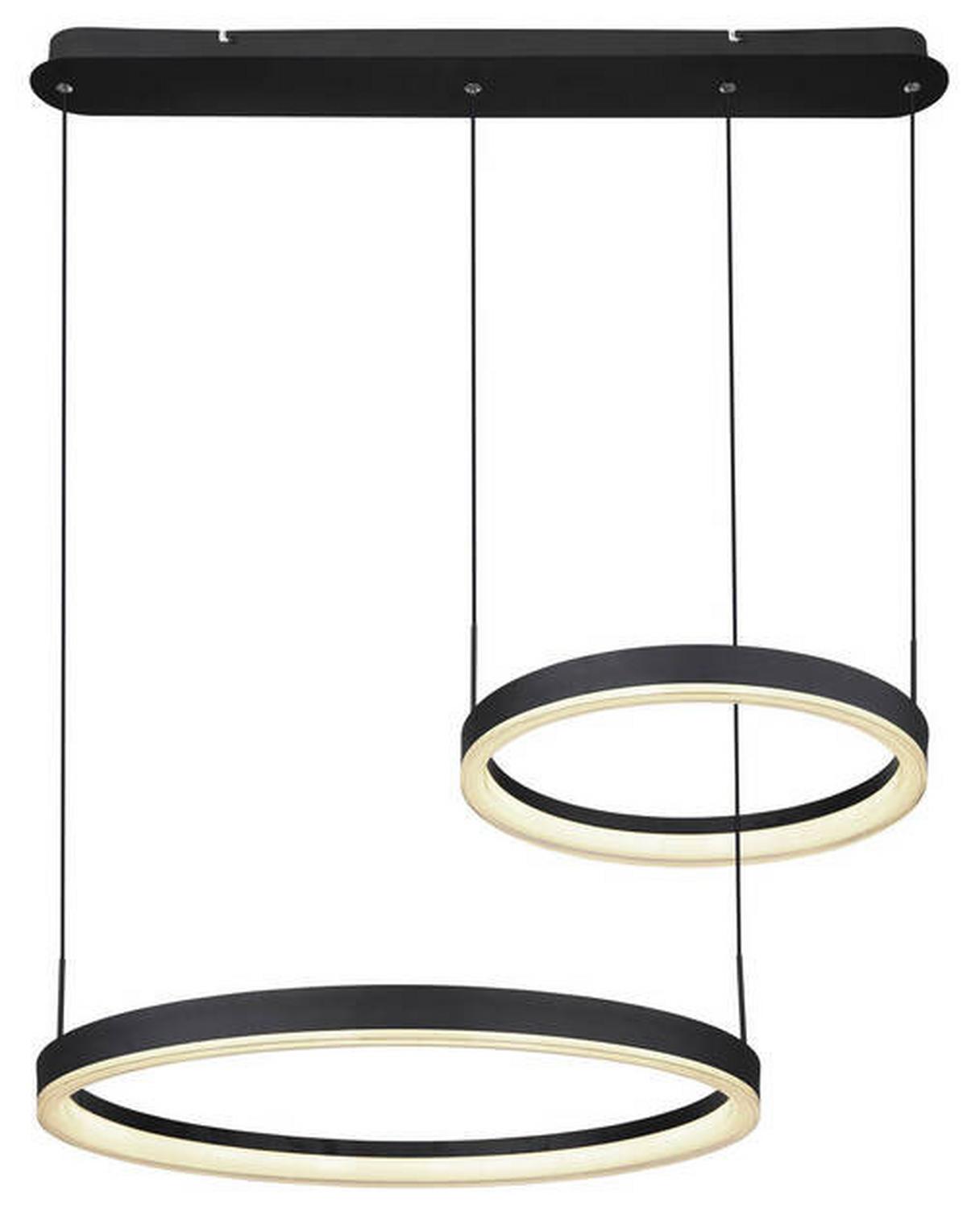 Viseča Led-svetilka Augusto, S Sijalko - zlate barve/črna, Design, kovina/umetna masa (82,5/60/150cm) - Globo