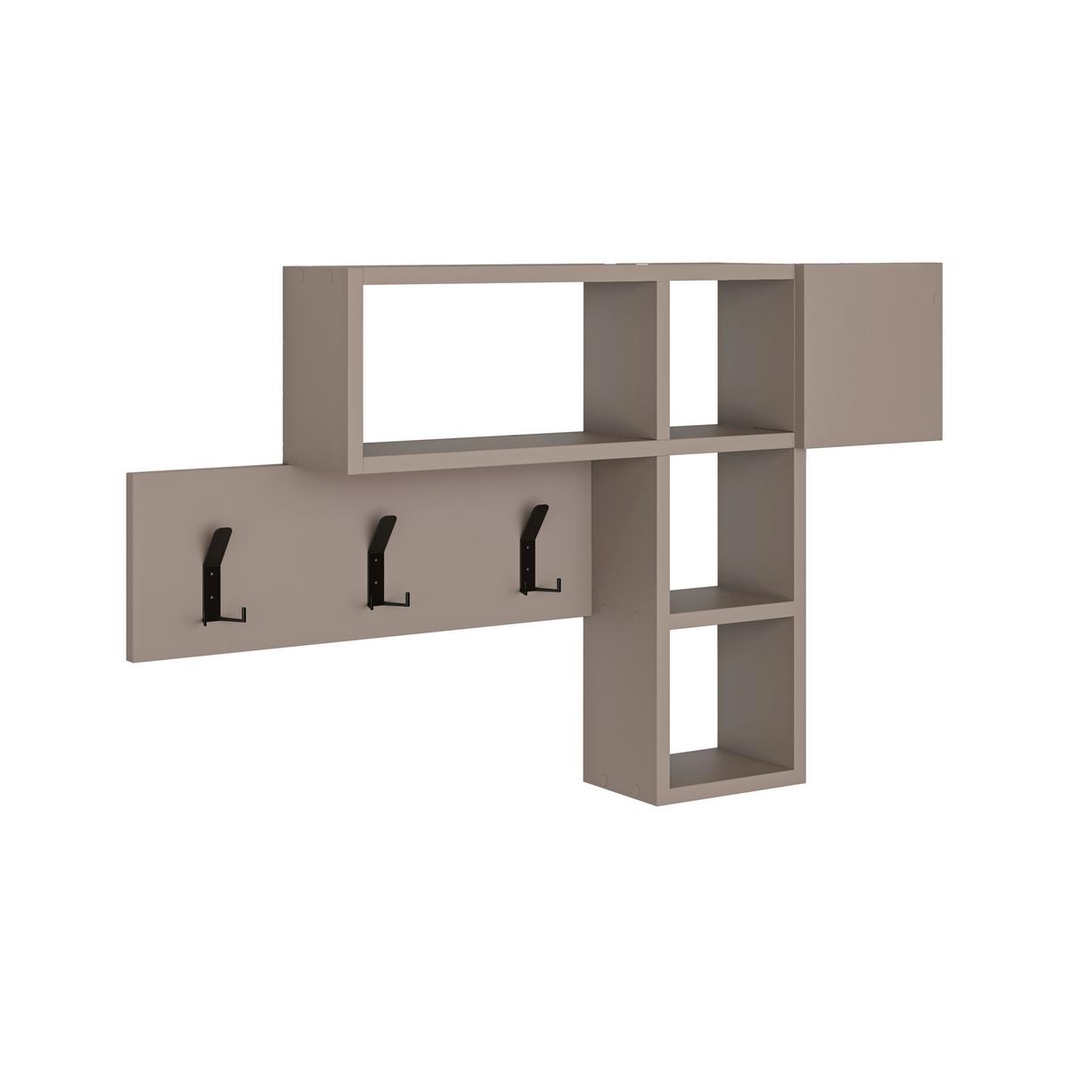 Wandgarderobe Game ca.99,5x61x15cm Mokka - Mokka, Design, Holzwerkstoff (99.5/61/15cm) - Livetastic