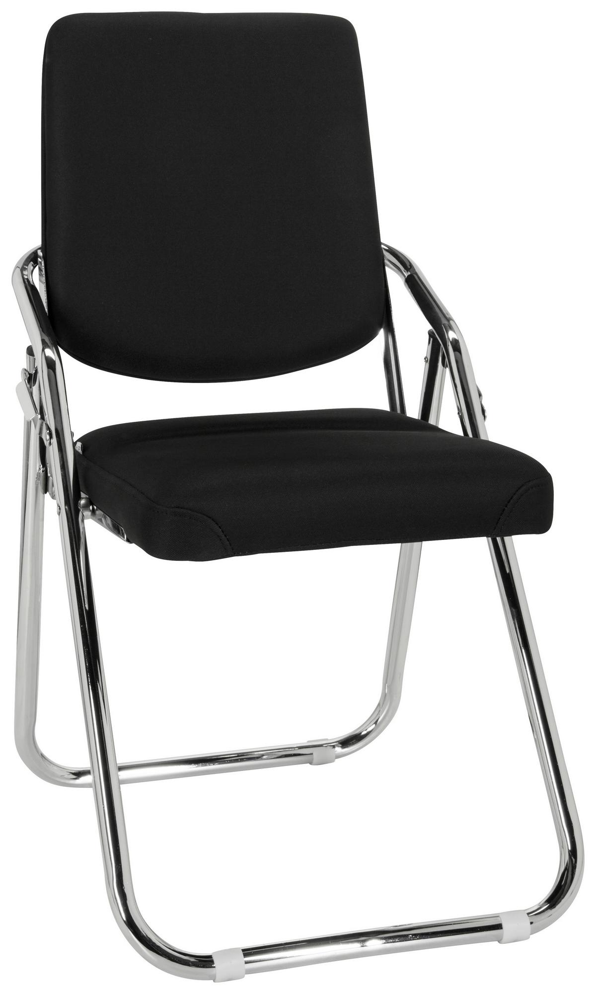 Konferenčni Stol Esto, Črna - barve kroma/črna, Basics, kovina/tekstil (46/90/40cm) - MID.YOU