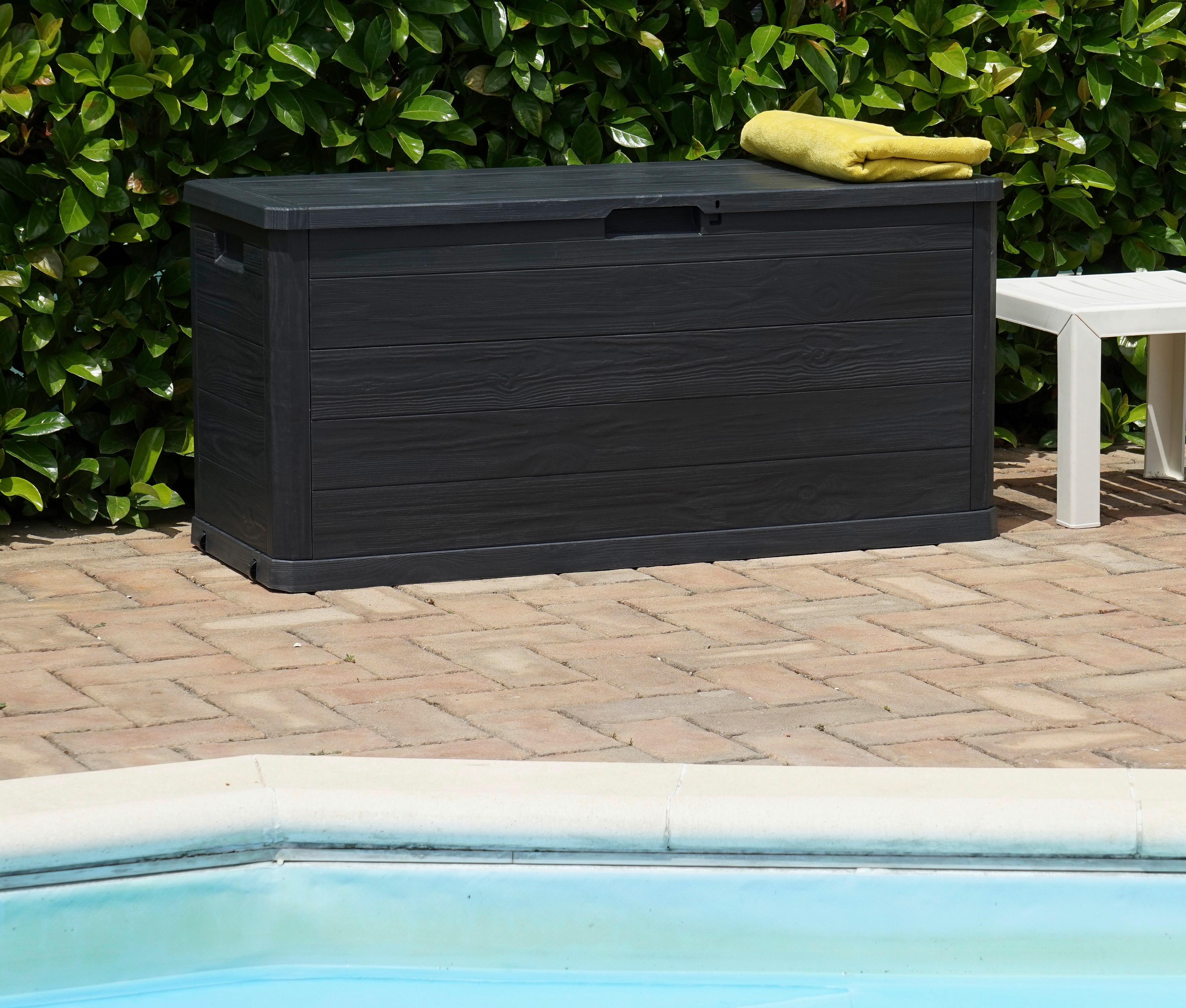 Kissenbox Woody Anthrazit Kunststoff - Anthrazit, Basics, Kunststoff (117/56/45cm) - Mömax