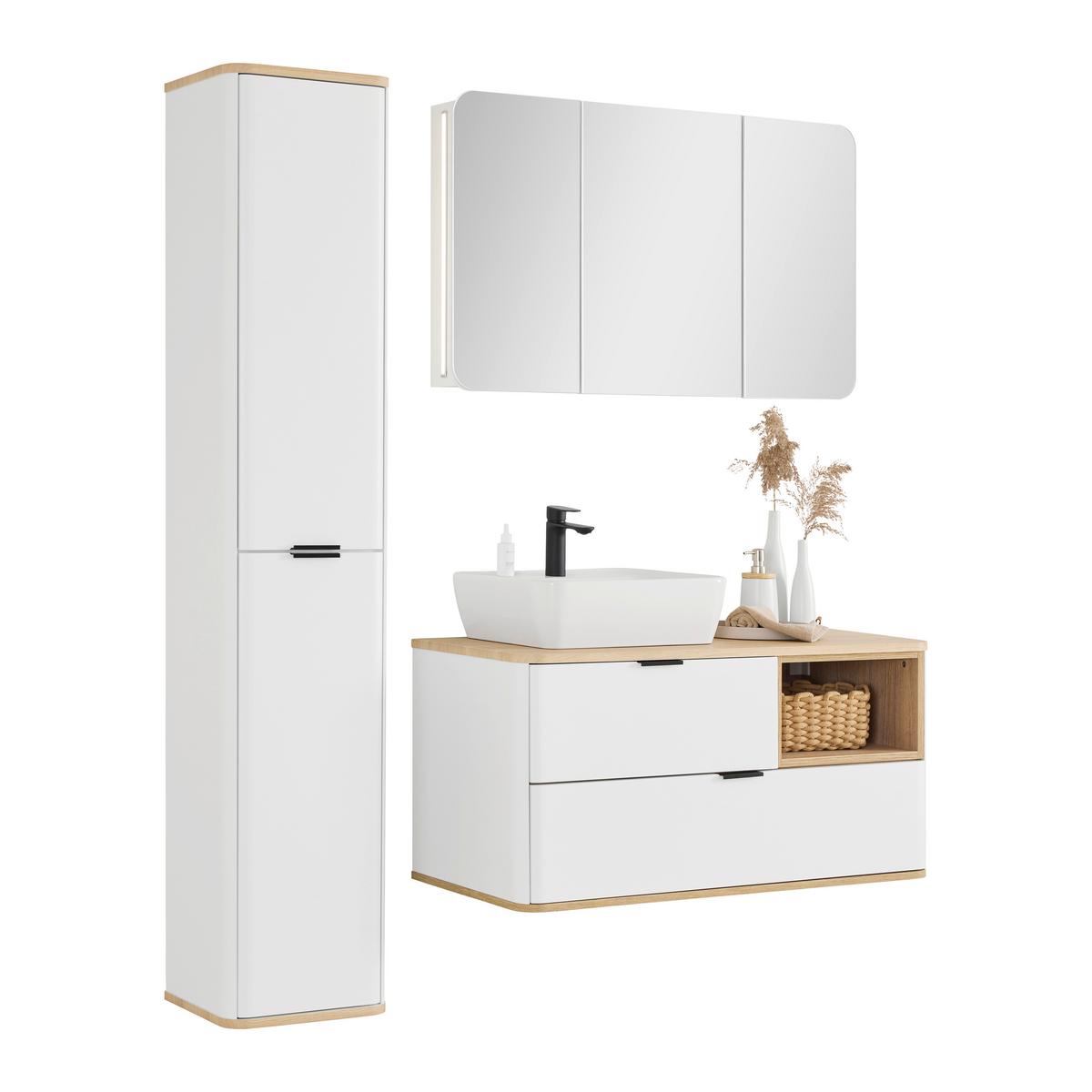 Vioski Element Elias -Exklusiv- - bijela/crna, Moderno, staklo/drvni materijal (35/180/35cm) - Mömax