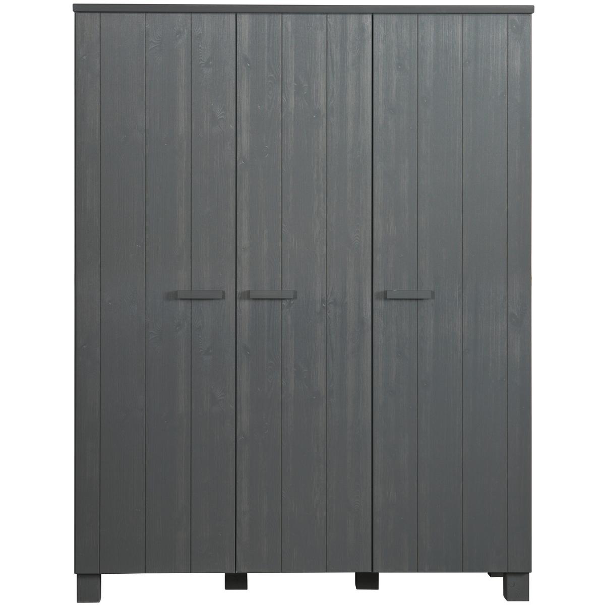 Garderobenschrank Dennis Dunkelgrau - Dunkelgrau, Design, Holz (158/202/55cm) - Livetastic