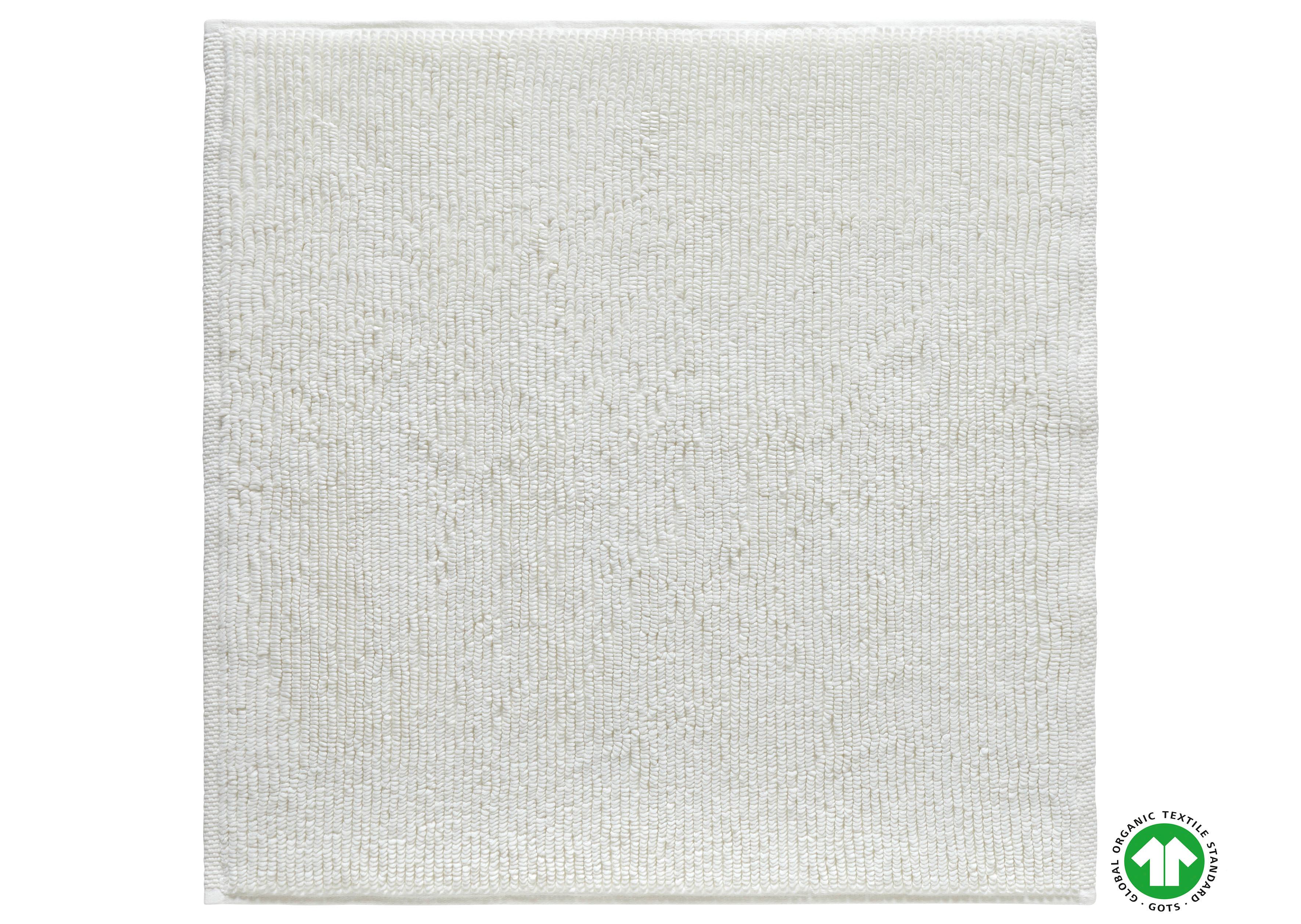 Badematte Bio Hanna in Weiß ca. 60x60cm - Weiß, Natur, Textil (60/60cm) - ecoTree