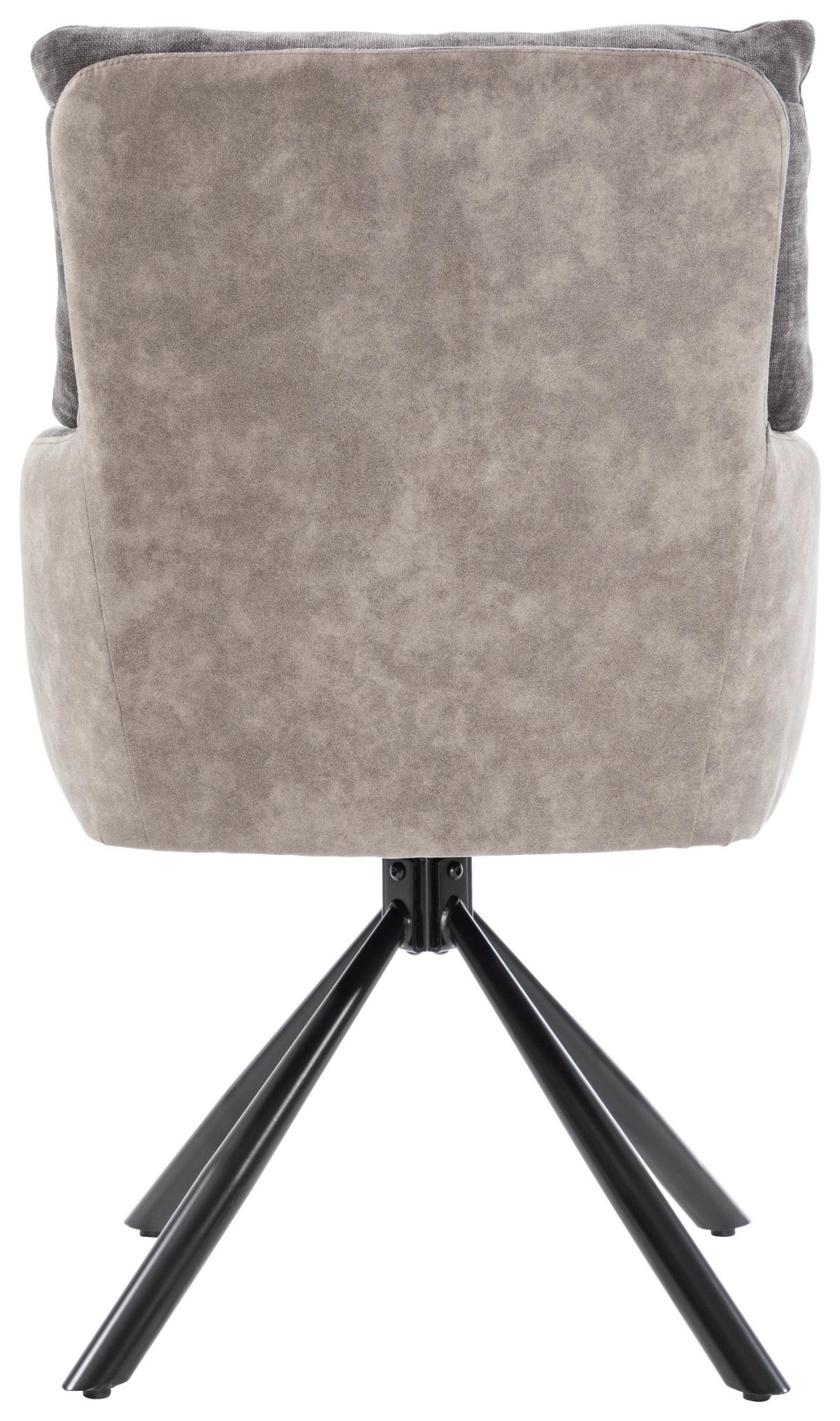 Armlehnstuhl Sophie Anthrazit - Anthrazit/Schwarz, MODERN, Textil/Metall (60/93/67cm) - Premium Living