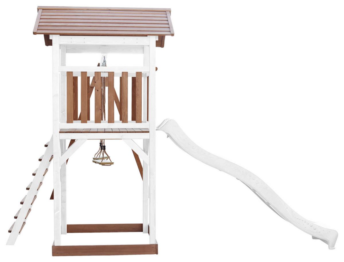 SPIELTURM A025.122.91 - Braun/Weiß, KONVENTIONELL, Holz/Kunststoff (356,6/241,9/349cm) - Ambia Garden