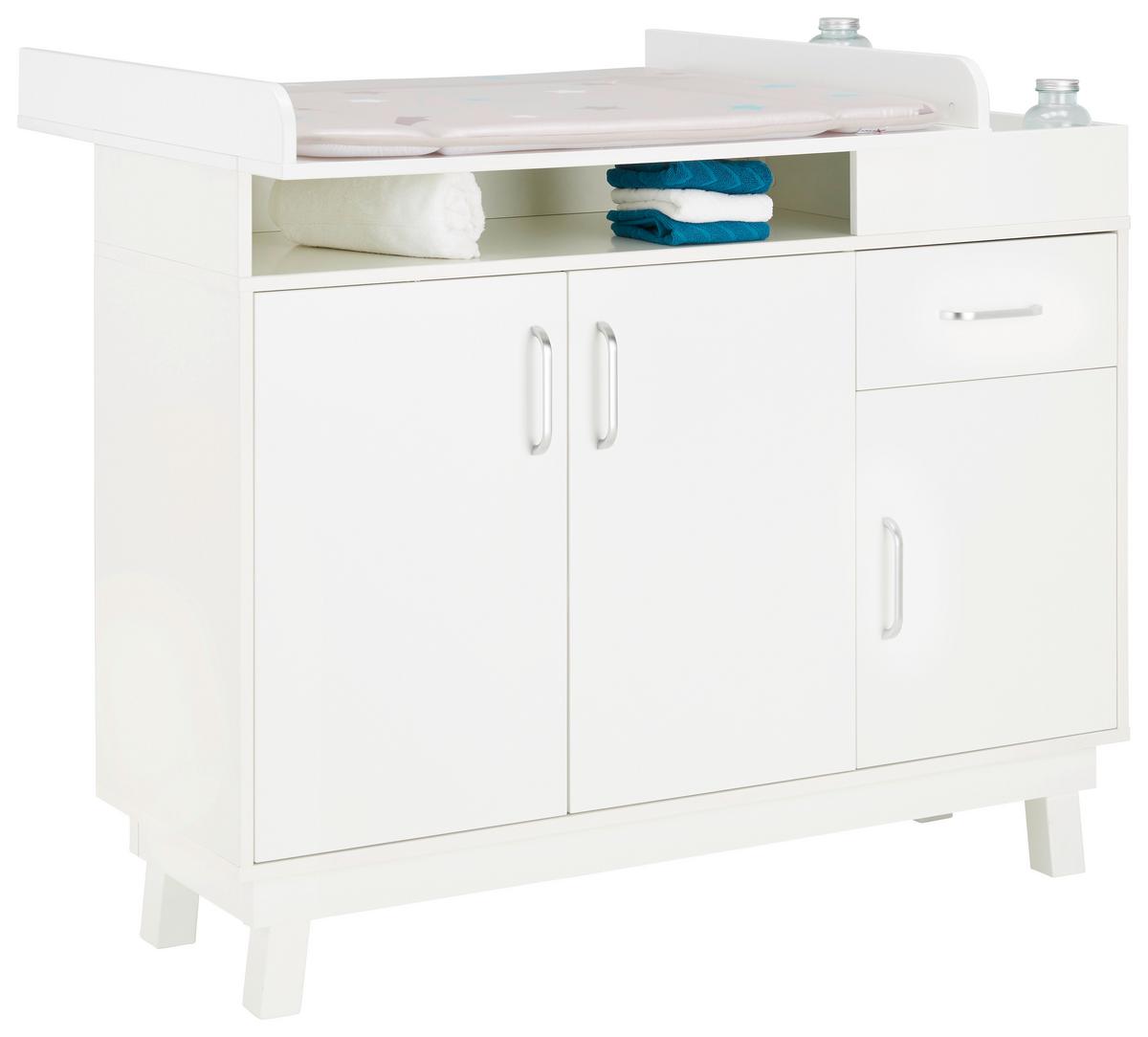Wickelkommode Weiß - Weiß, MODERN, Holz (117/100/75/40cm) - Premium Living