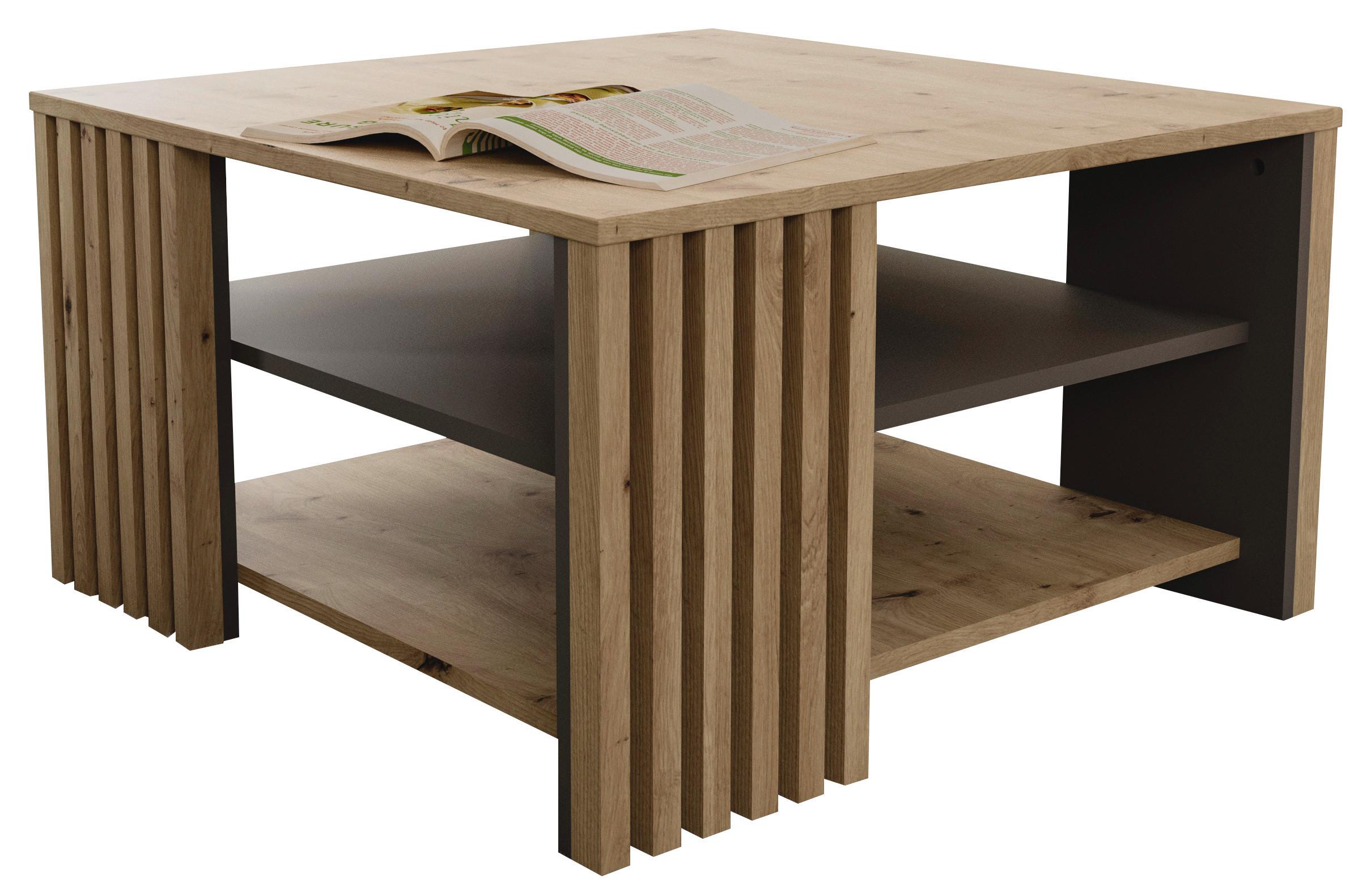 STOLIK KAWOWY GIBARIAN - szary/dąb artisan, Modern, materiał drewnopochodny (80/45/80cm) - Carryhome